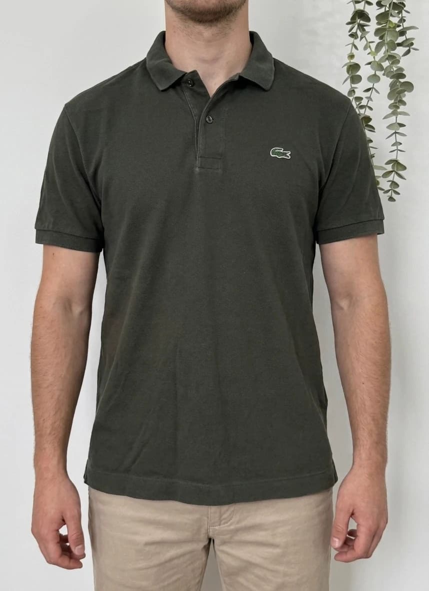 Polo piké Lacoste classic fit, zielone khaki brązowe, rozmiar 5/L - PP2603263 - Zdjęcie 1/8