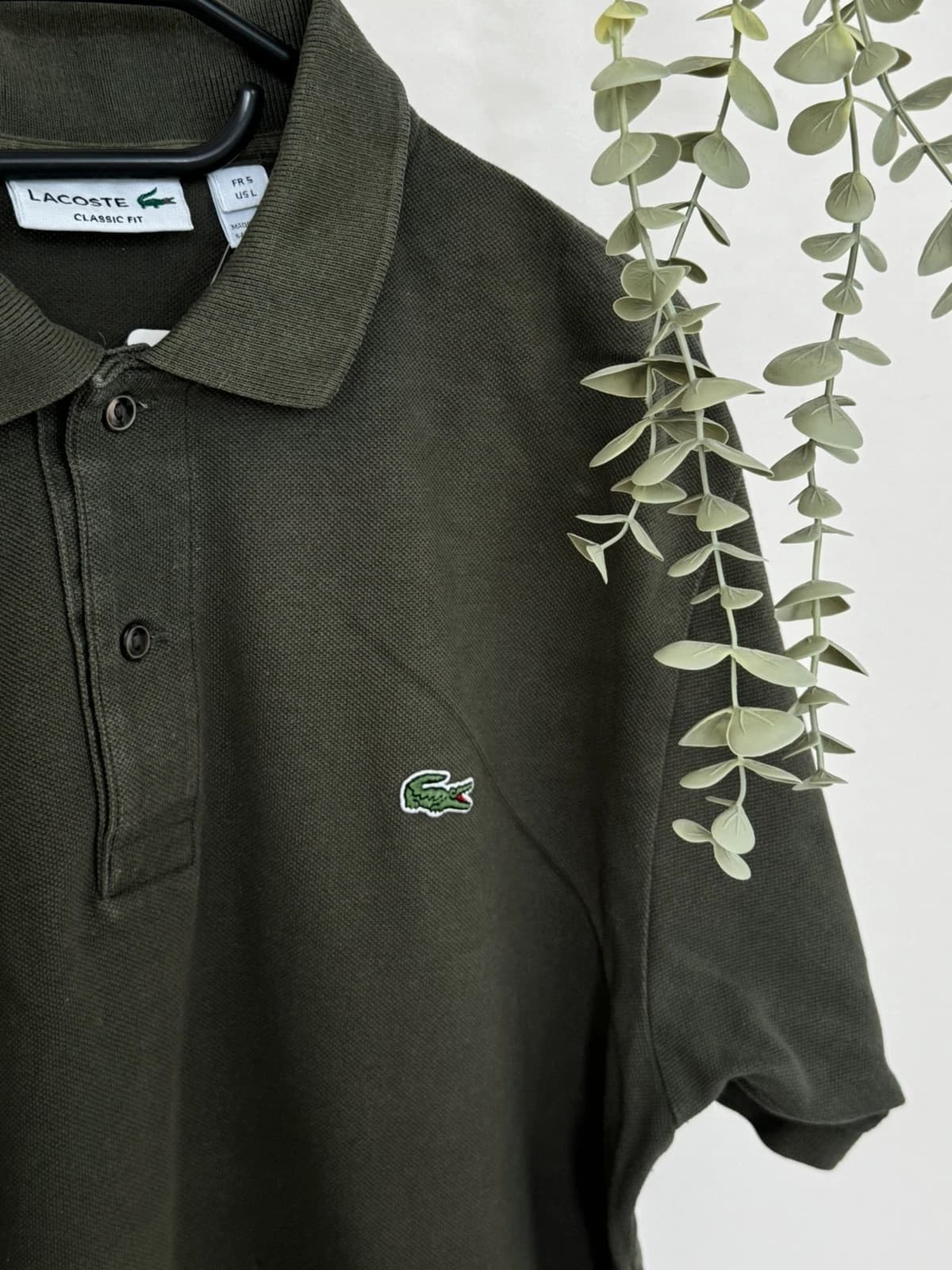 Polo piké Lacoste classic fit, zielone khaki brązowe, rozmiar 5/L - PP2603263 - Zdjęcie 3/8
