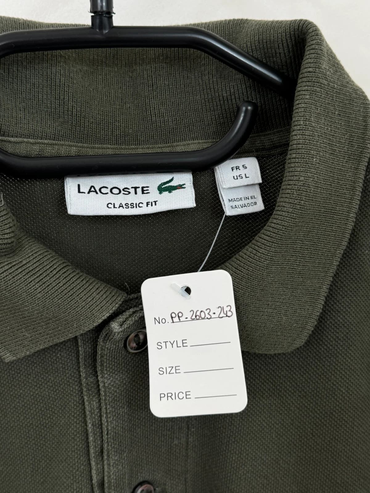 Polo piké Lacoste classic fit, zielone khaki brązowe, rozmiar 5/L - PP2603263 - Zdjęcie 4/8