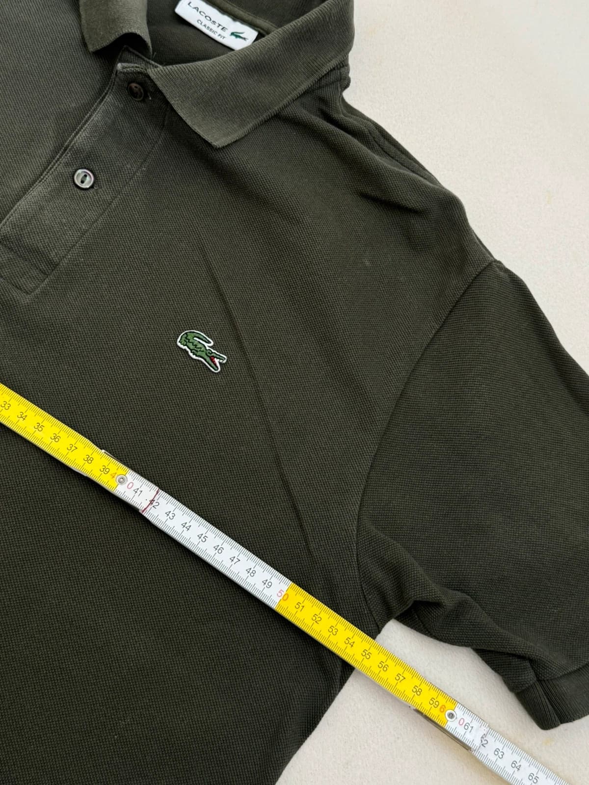 Polo piké Lacoste classic fit, zielone khaki brązowe, rozmiar 5/L - PP2603263 - Zdjęcie 7/8
