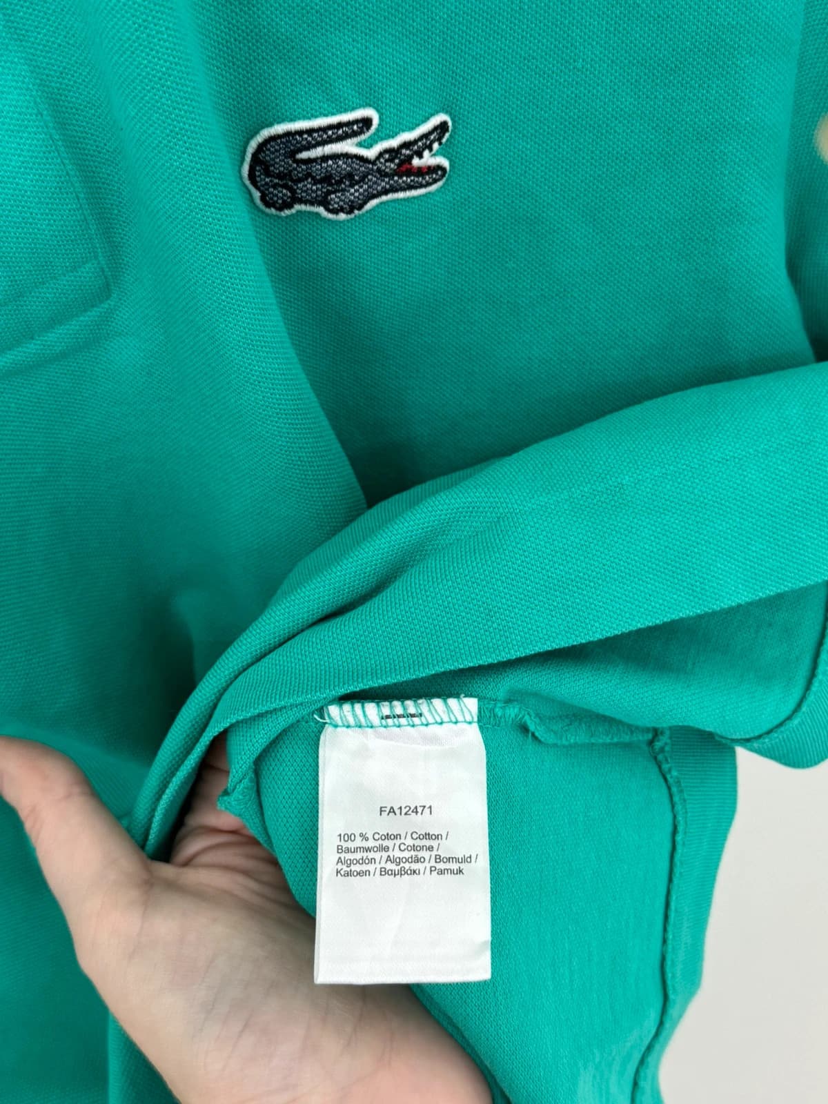 Polo piké Lacoste regular fit zielone, kontrastowy kołnierzyk, duże logo, rozmiar 4/M - PP2603253 - Zdjęcie 5/8