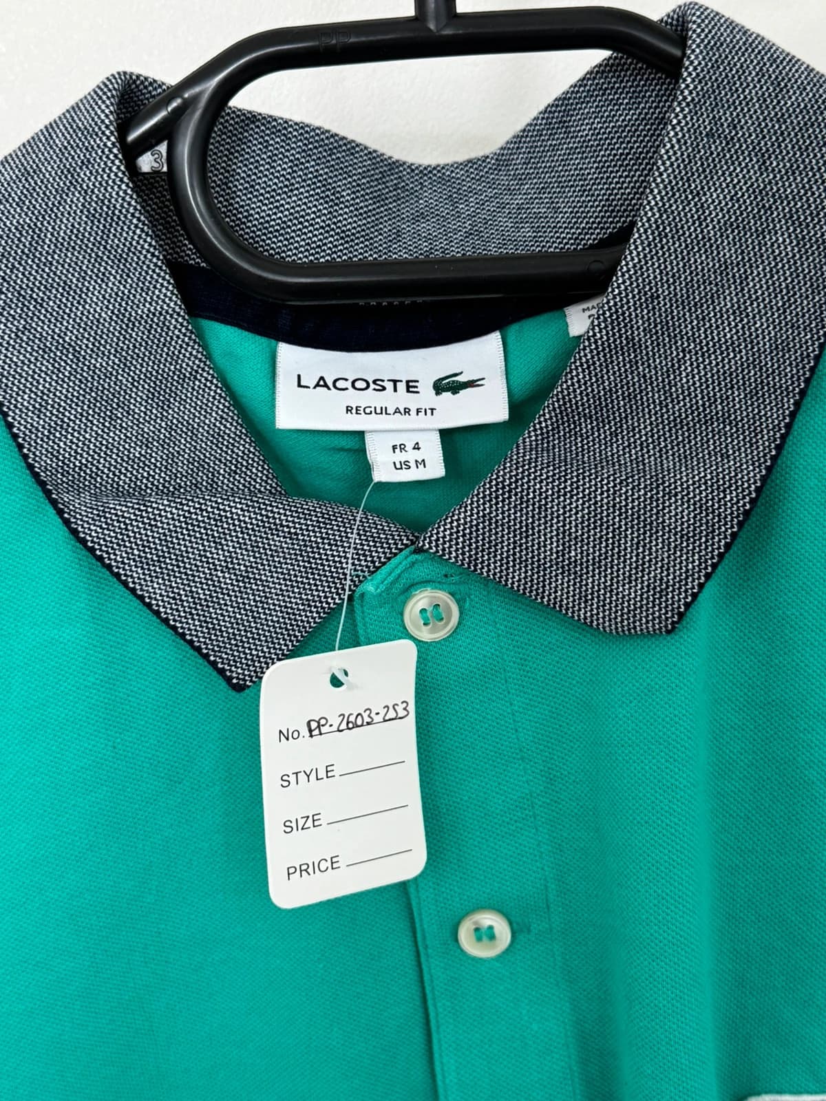 Polo piké Lacoste regular fit zielone, kontrastowy kołnierzyk, duże logo, rozmiar 4/M - PP2603253 - Zdjęcie 4/8