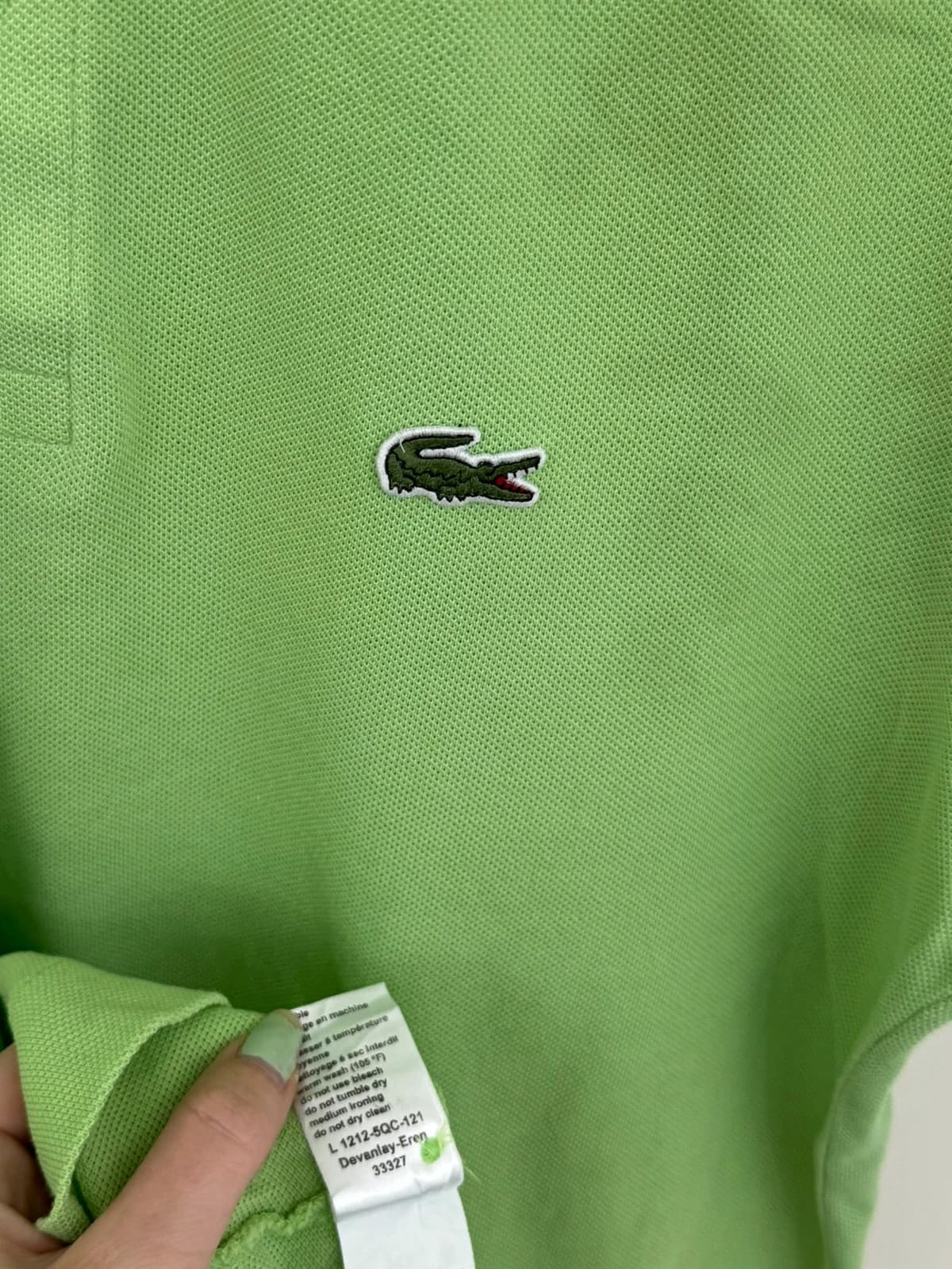Polo piqué Lacoste vert pomme taille 4/M - PP2603256 - Photo 6/8