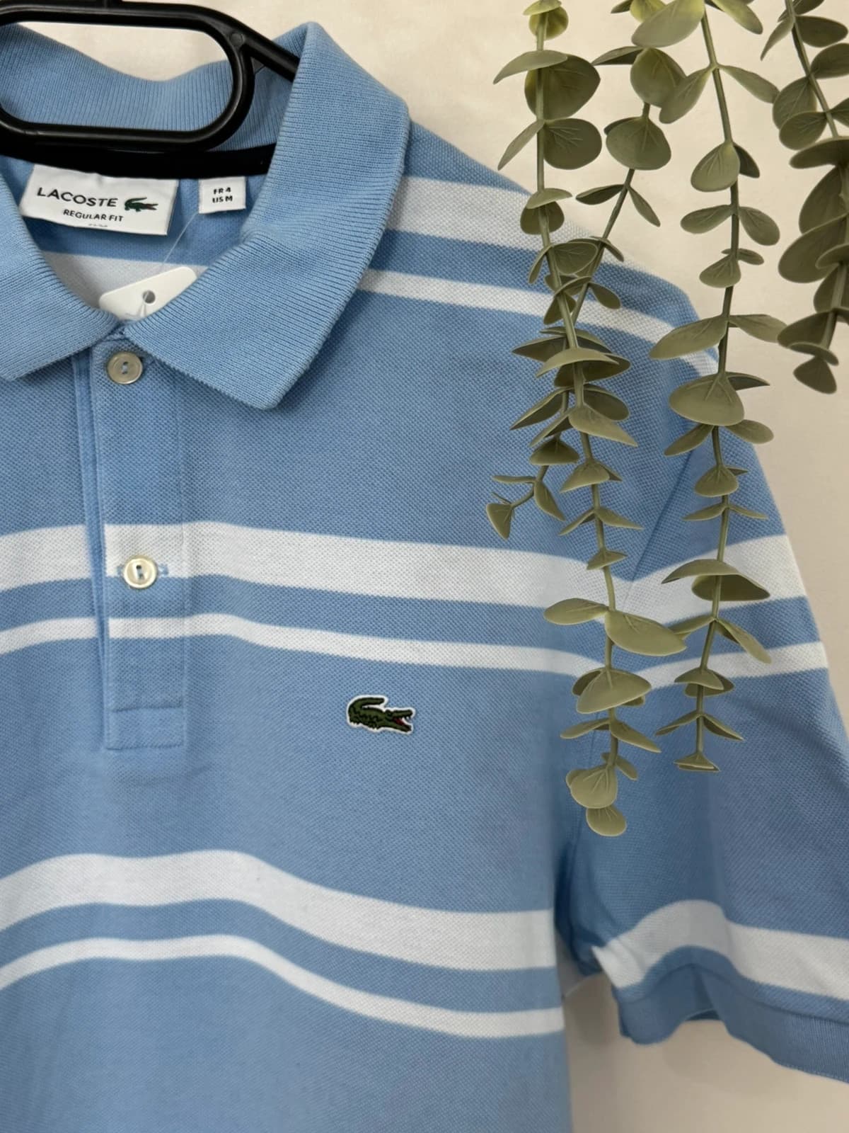 Polo piqué Lacoste rayé bleu ciel blanc taille 4/M - PP2603292 - Photo 3/8