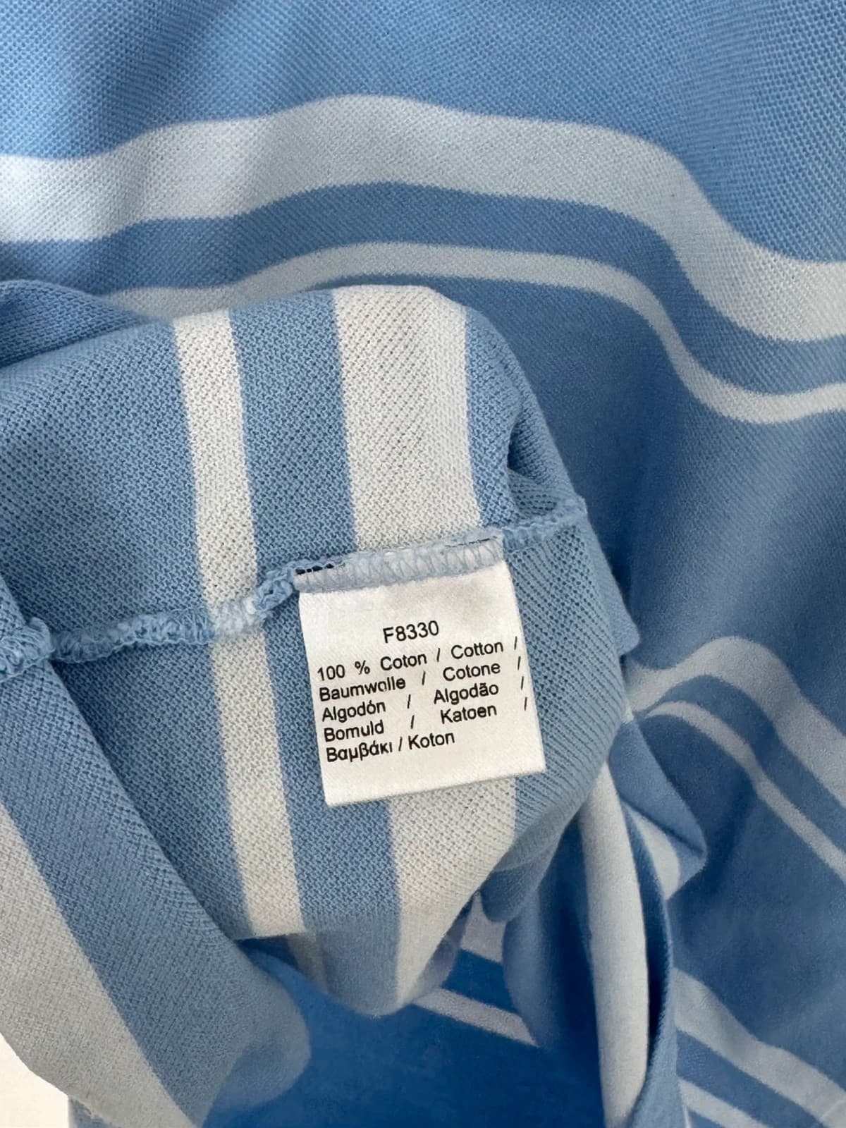 Polo piqué Lacoste rayé bleu ciel blanc taille 4/M - PP2603292 - Photo 5/8
