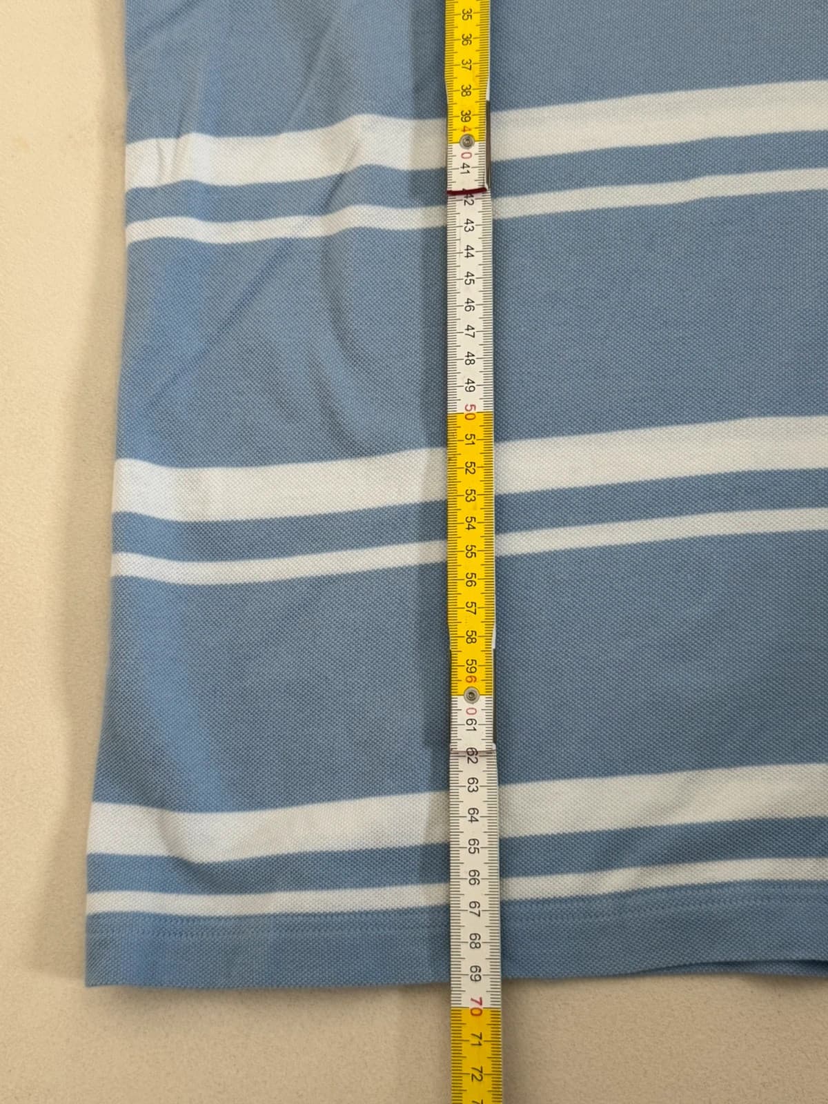 Polo piqué Lacoste rayé bleu ciel blanc taille 4/M - PP2603292 - Photo 8/8