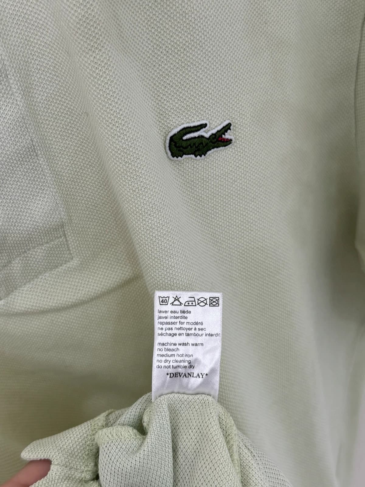 Polo piqué Lacoste vert d’eau taille 4/M - PP2603261 - Photo 6/9