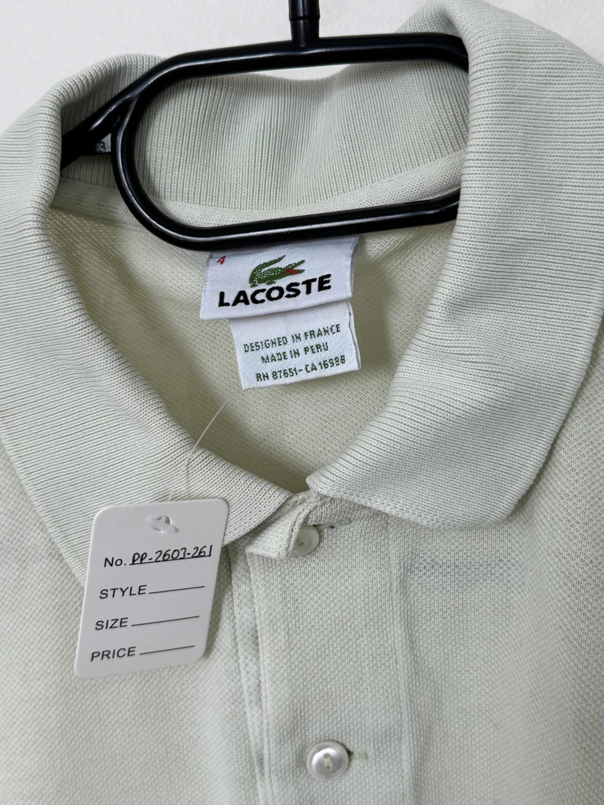 Polo piqué Lacoste vert d’eau taille 4/M - PP2603261 - Photo 4/9