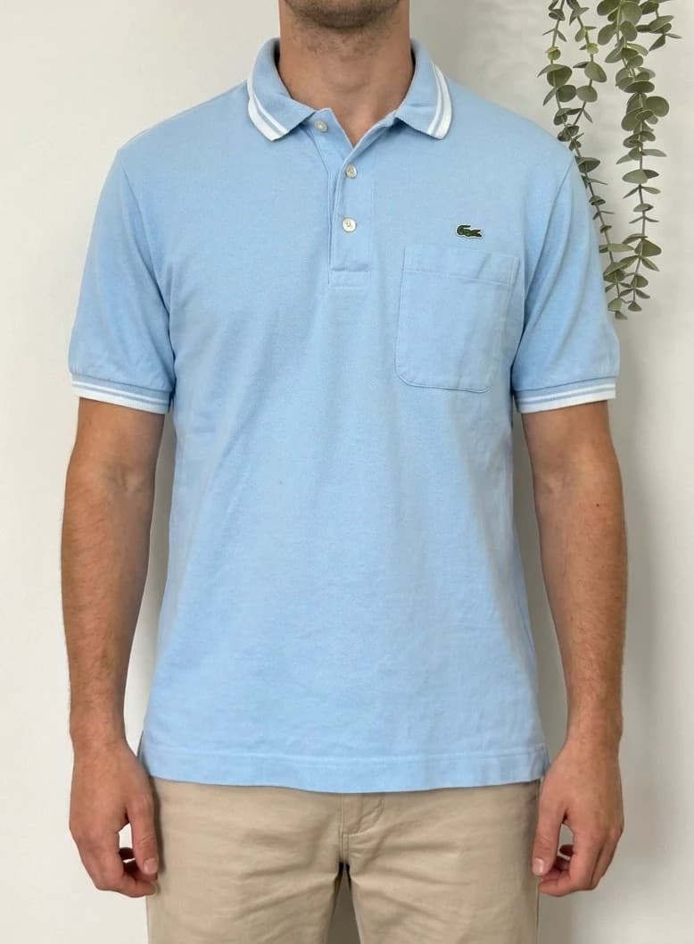 Polo piqué Lacoste bleu ciel poche poitrine taille 5/M - PP2603296 - Photo 1/7