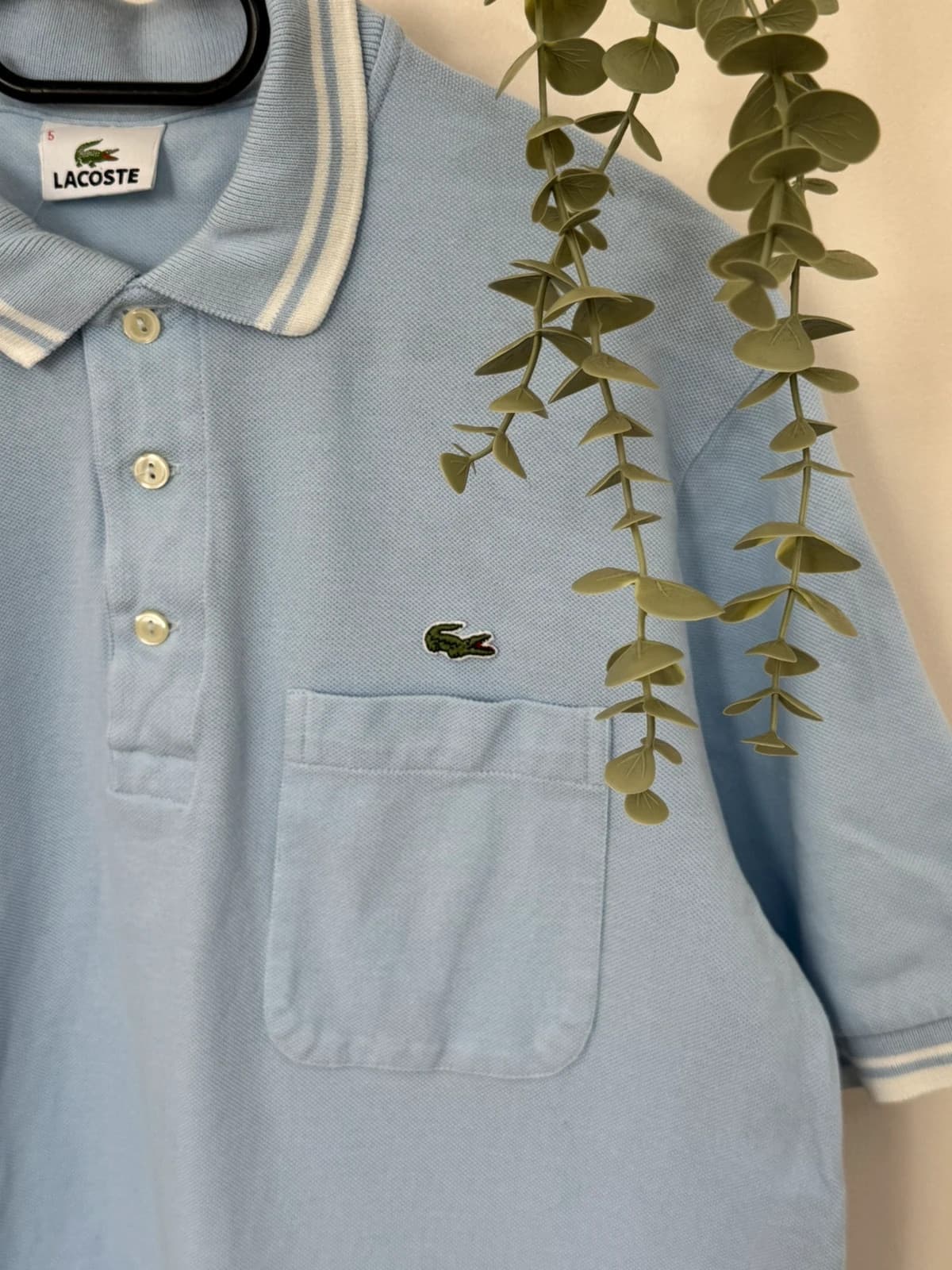 Polo piqué Lacoste bleu ciel poche poitrine taille 5/M - PP2603296 - Photo 3/7