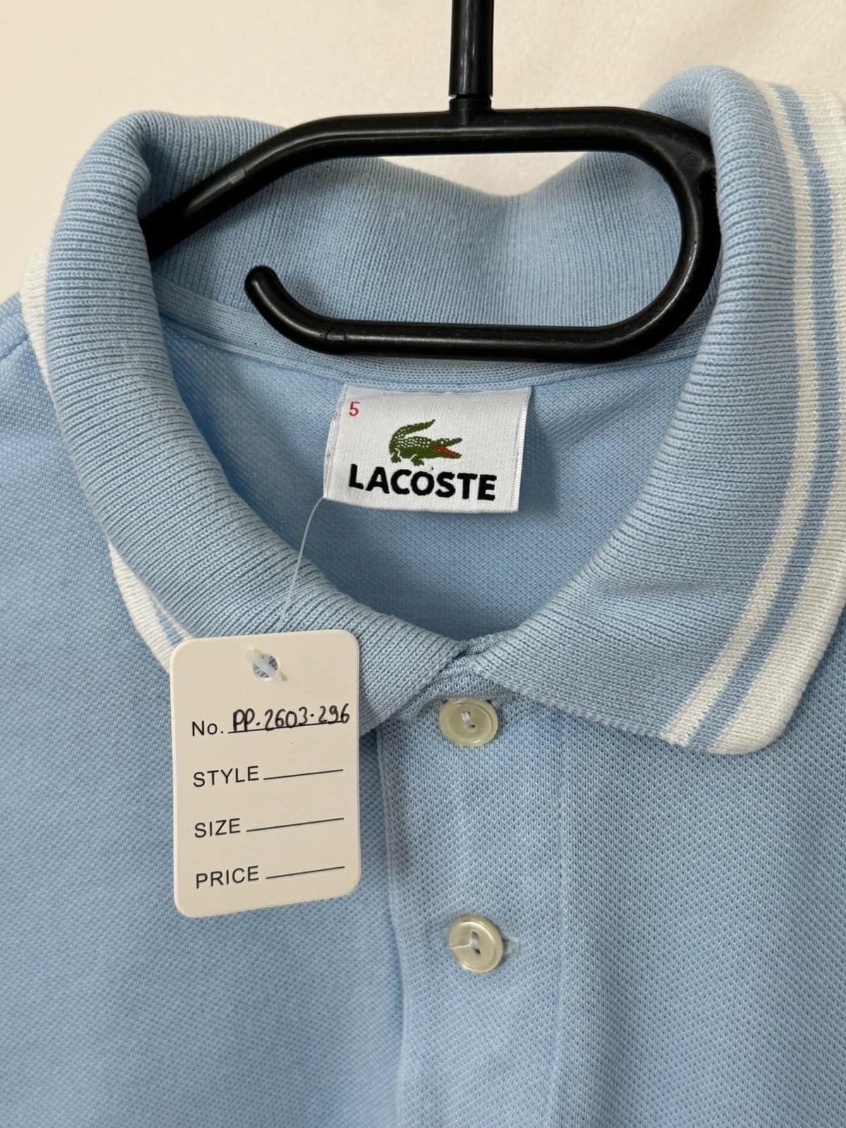 Polo piqué Lacoste bleu ciel poche poitrine taille 5/M - PP2603296 - Photo 4/7