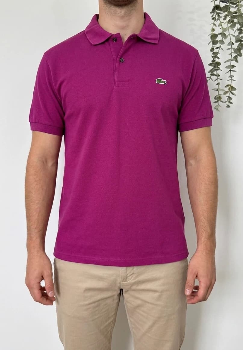 Polo piqué Lacoste różowe fuksja krój klasyczny rozmiar 6/XL - PP2603341 - Zdjęcie 1/7