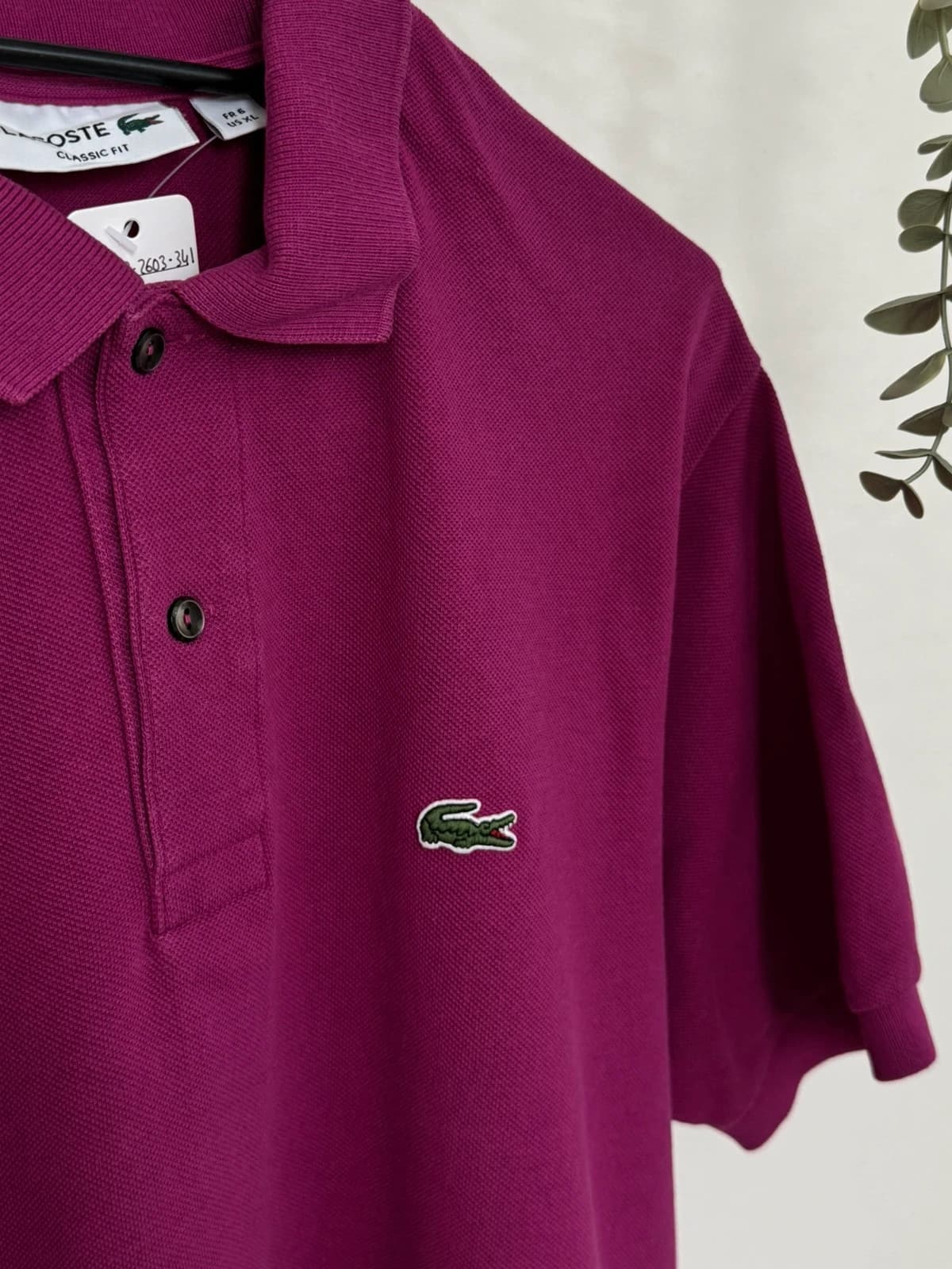 Polo piqué Lacoste różowe fuksja krój klasyczny rozmiar 6/XL - PP2603341 - Zdjęcie 5/7