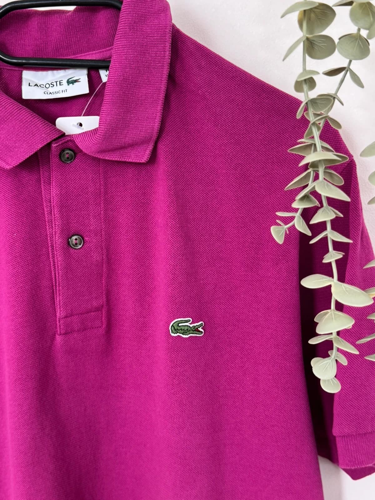 Polo piqué Lacoste różowe fuksja krój klasyczny rozmiar 6/XL - PP2603341 - Zdjęcie 3/7