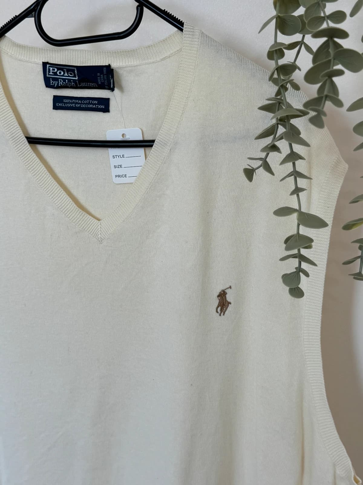 Pull sans manches Ralph Lauren crème logo brodé taille XXL - PP2603374 - Photo 3/7