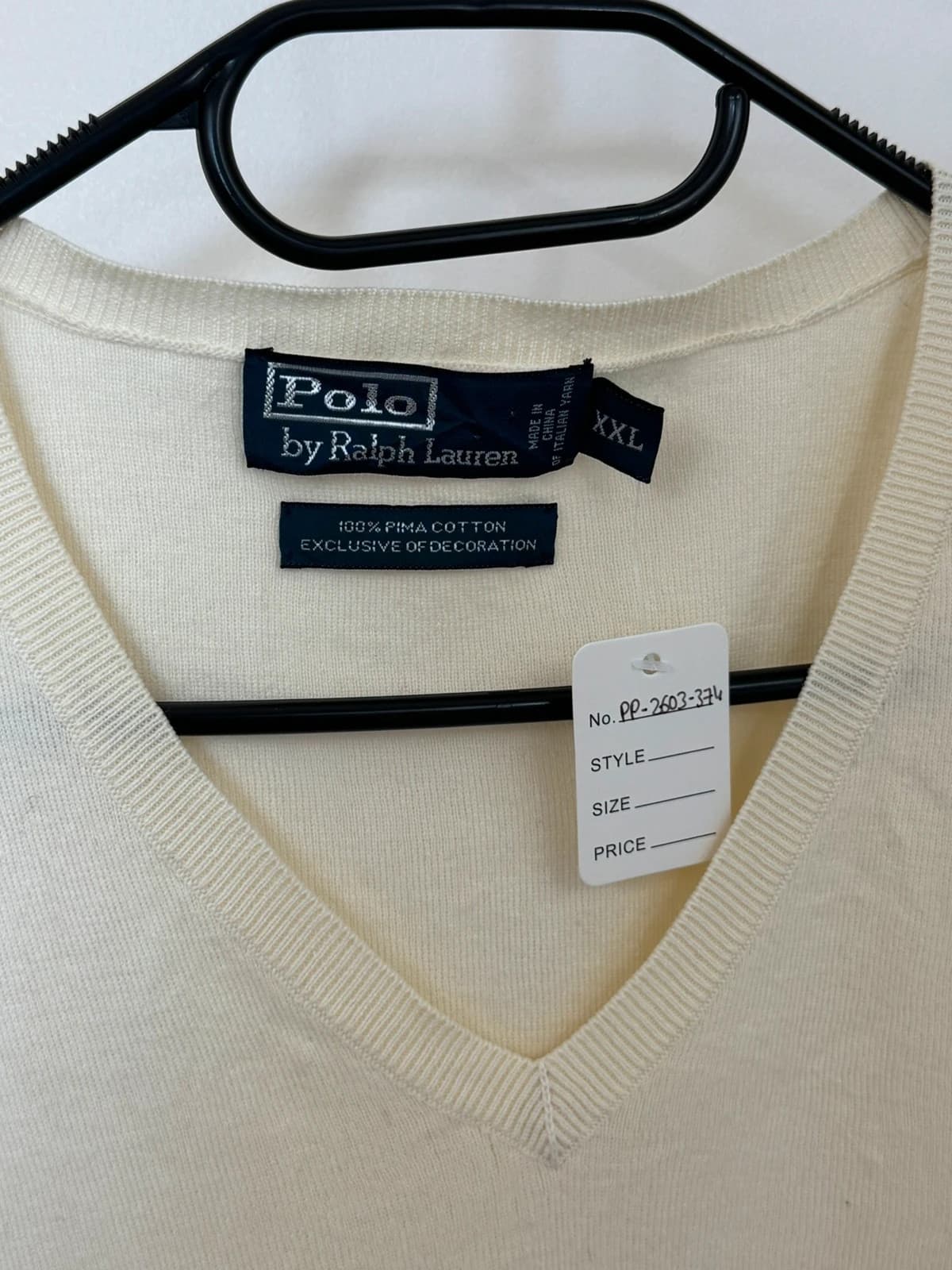 Pull sans manches Ralph Lauren crème logo brodé taille XXL - PP2603374 - Photo 4/7