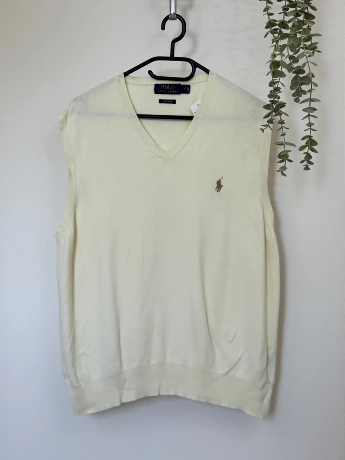 Pull coton sans manches Ralph Lauren blanc cassé taille L - PP2603373 - Photo 2/7