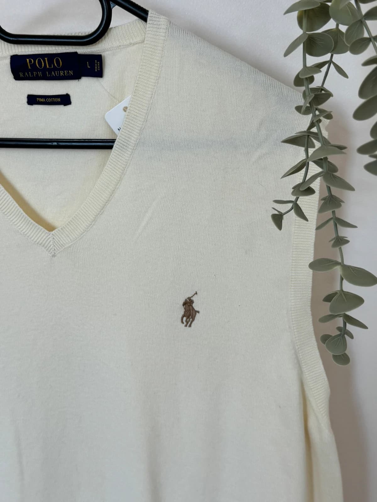 Pull coton sans manches Ralph Lauren blanc cassé taille L - PP2603373 - Photo 3/7