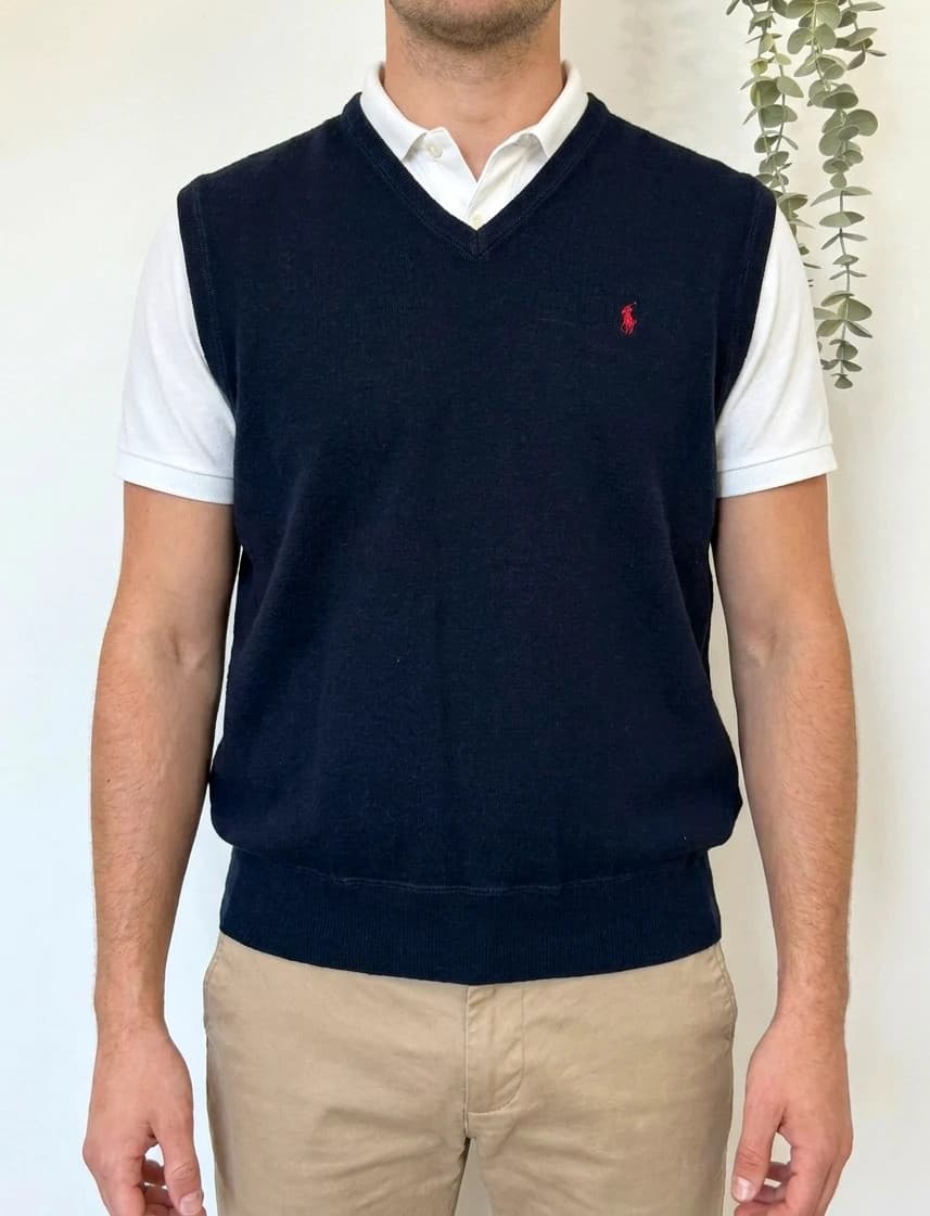 Pull sans manches Polo Golf Ralph Lauren bleu marine taille L - PP2603392 - Photo 1/6