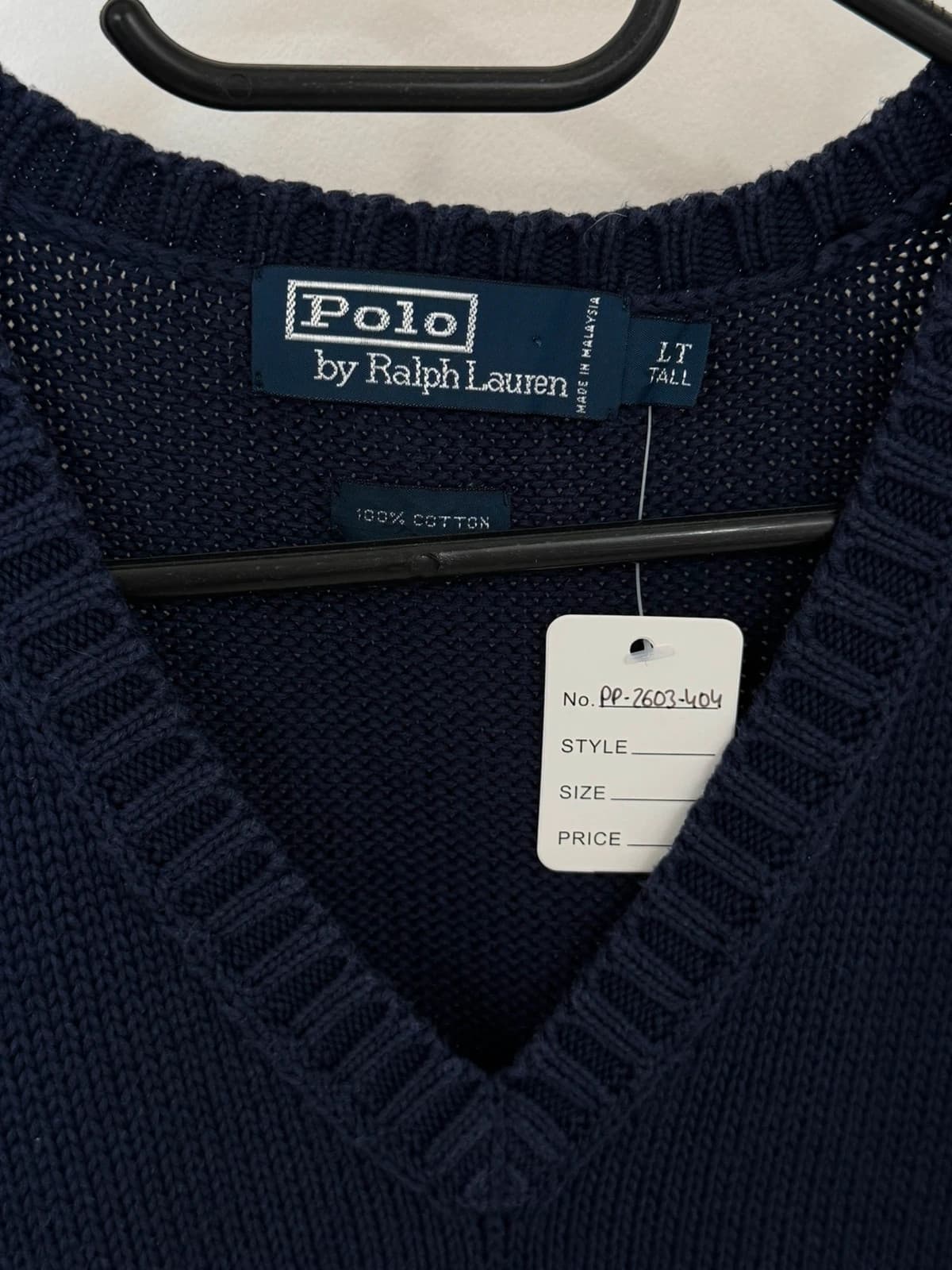 Pull sans manches maille Ralph Lauren bleu marine taille XXL - PP2603404 - Photo 4/8