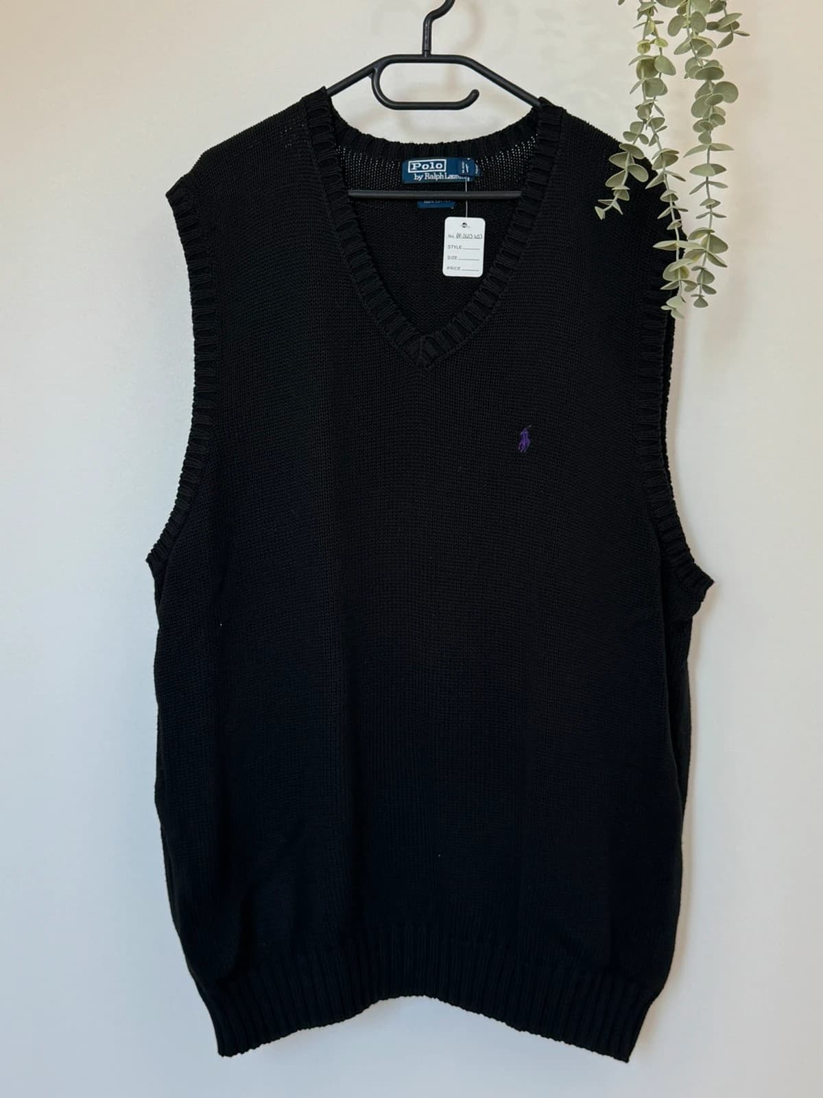 Pull sans manches maille Ralph Lauren noir logo violet taille 2XLT - PP2603403 - Photo 2/6