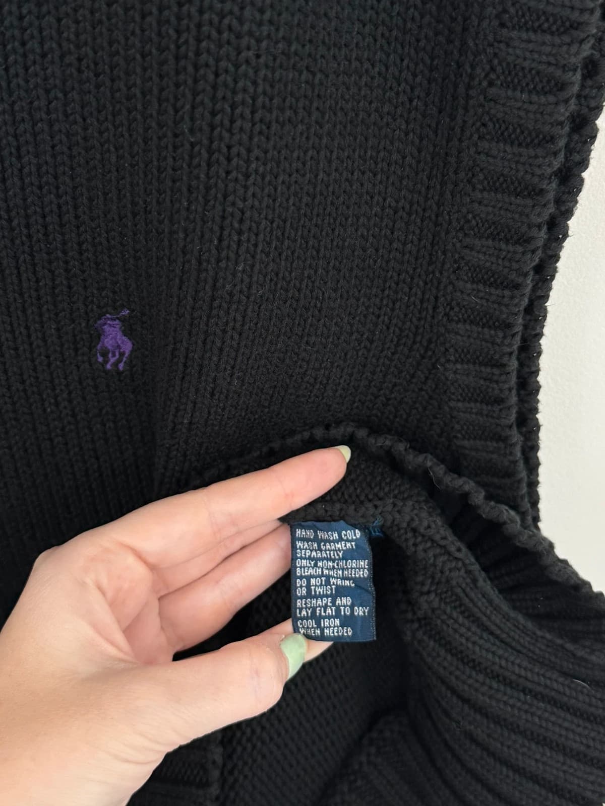 Pull sans manches maille Ralph Lauren noir logo violet taille 2XLT - PP2603403 - Photo 5/6