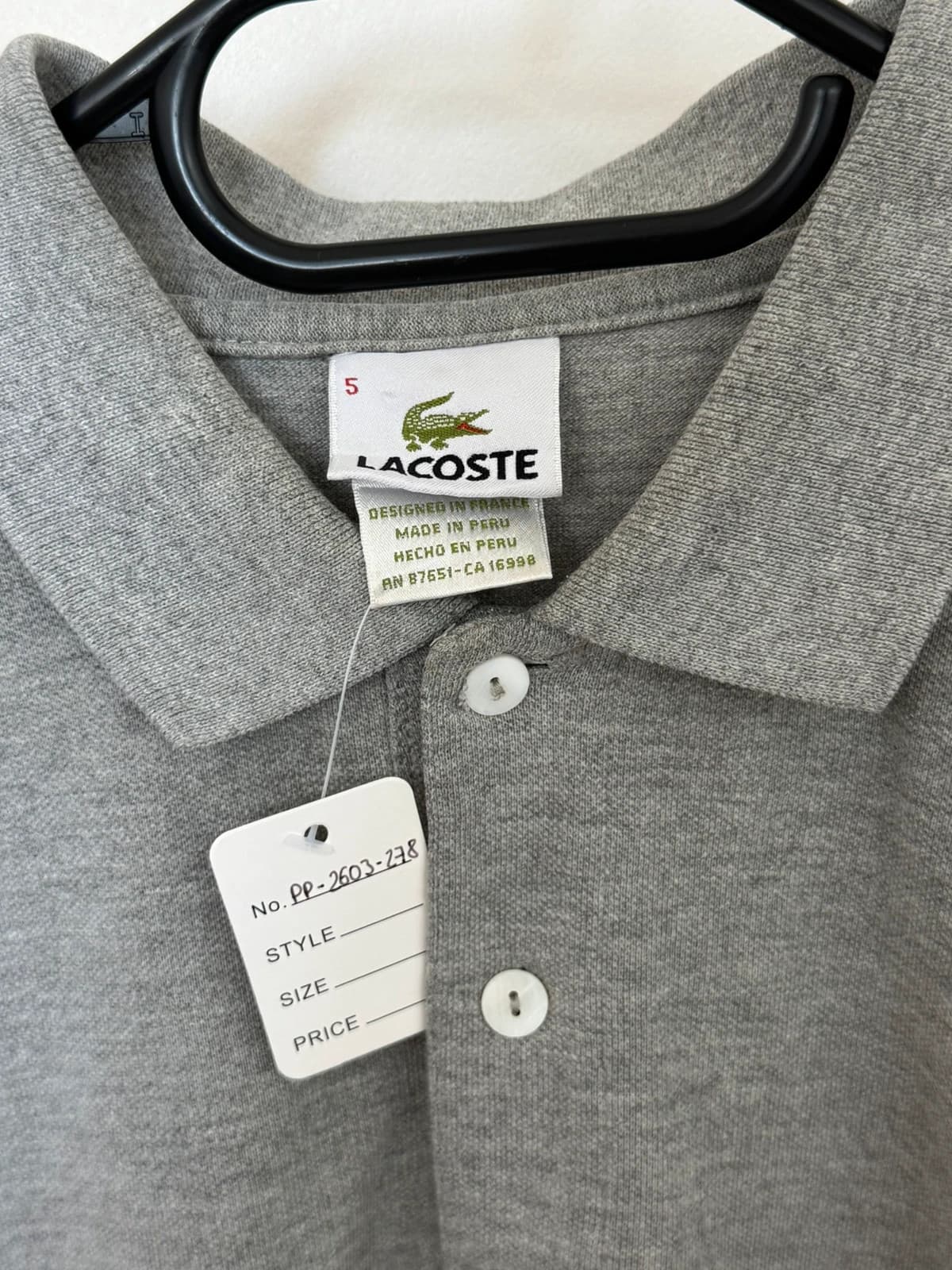 Polo Lacoste jasnoszary melanż, rozmiar 5/M - PP2603278 - Zdjęcie 4/6