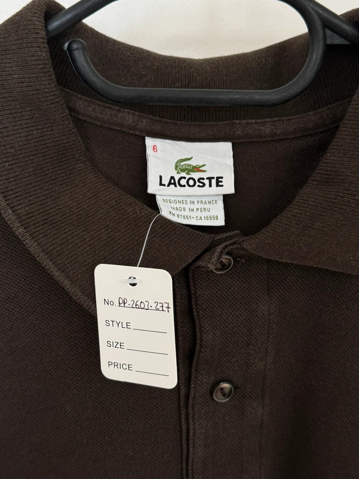 Polo pikowane Lacoste brązowe, rozmiar 6/XL - PP2603277 - Zdjęcie 4/8