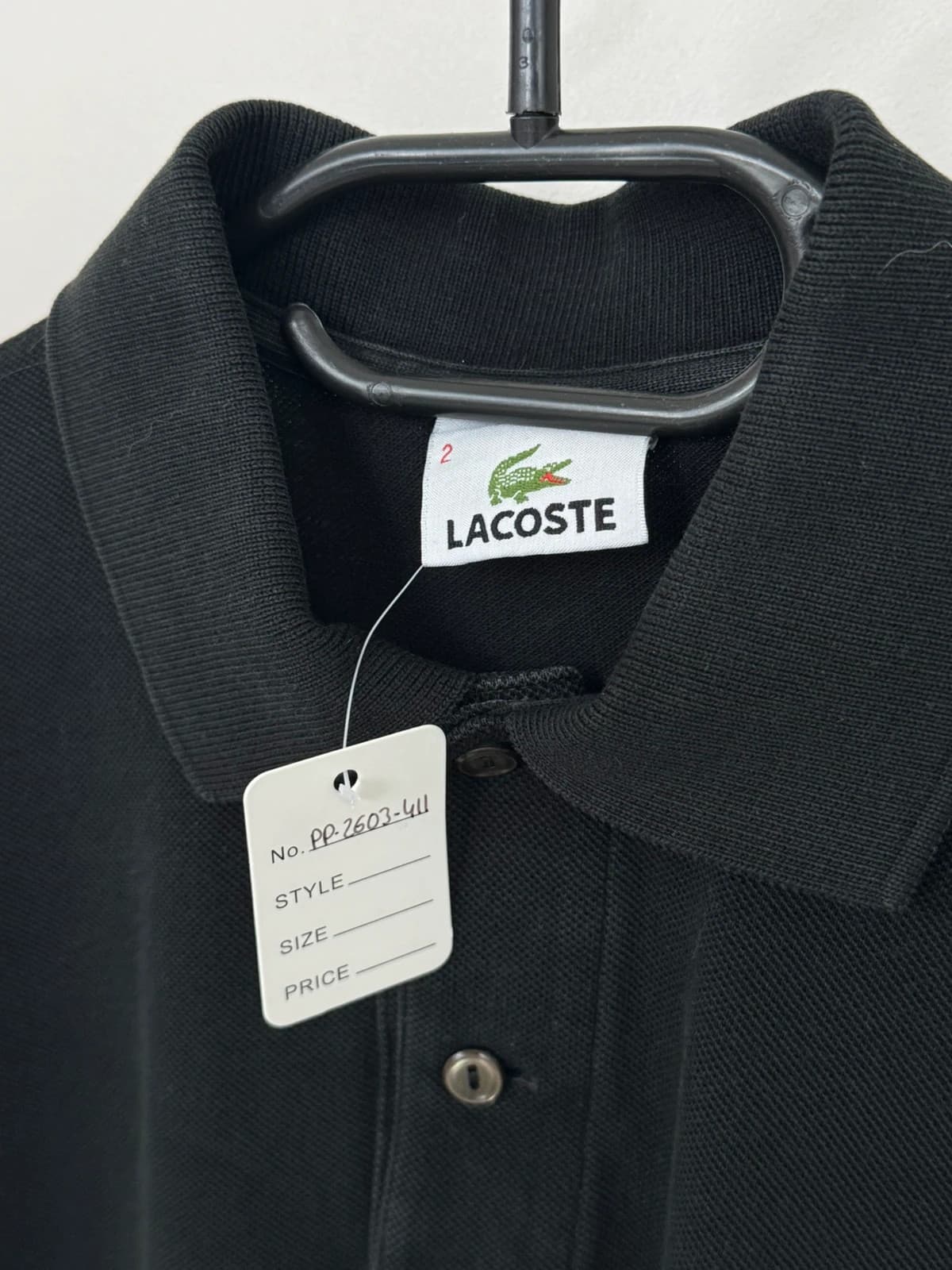 Polo piqué Lacoste noir taille 2/S - PP2603411 - Photo 4/7