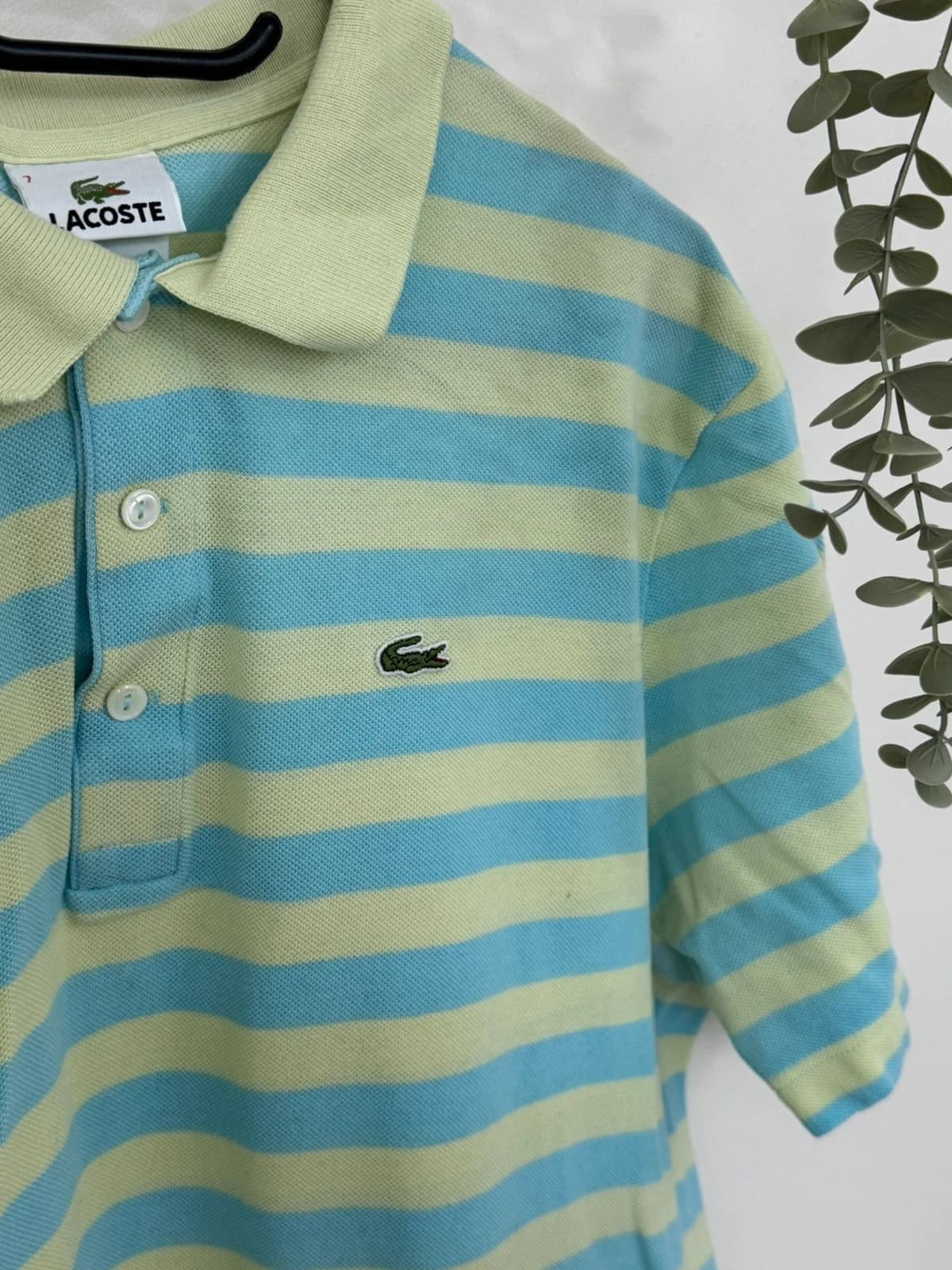 Polo piqué Lacoste rayé bleu jaune pastel taille 7/XL - PP2603259 - Photo 3/8