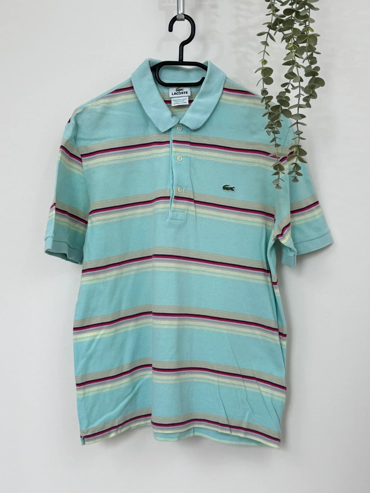 Polo piqué Lacoste rayé pastel bleu taille 4/M - PP2603262 - Photo 2/8