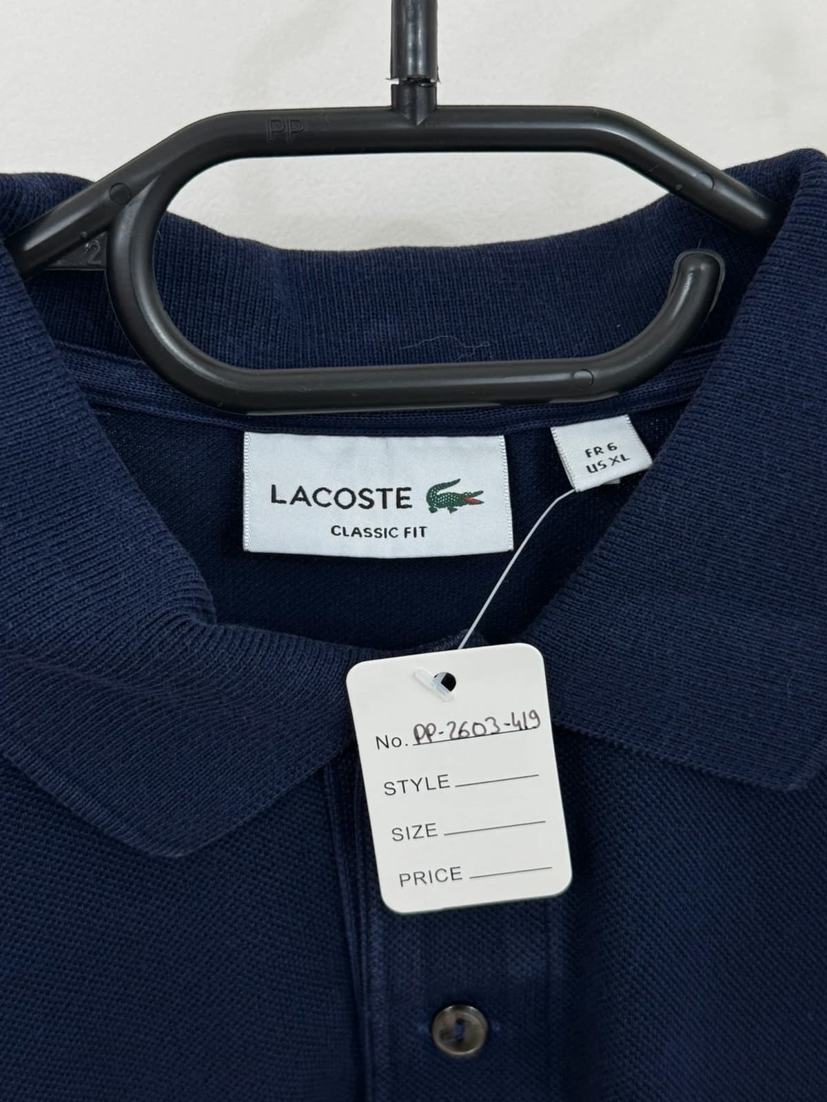 Polo piqué Lacoste granatowy classic fit rozmiar 6/XL - PP2603419 - Zdjęcie 4/8
