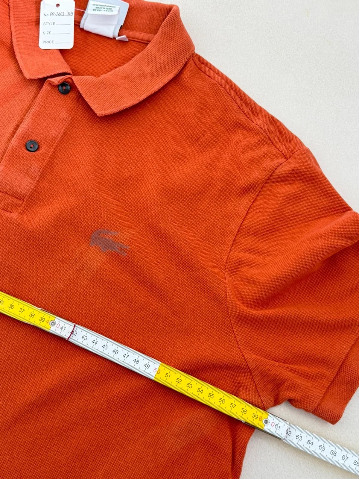 Polo piqué Lacoste Saks Fifth Avenue orange brique taille 7/XL - PP2603349 - Photo 7/8