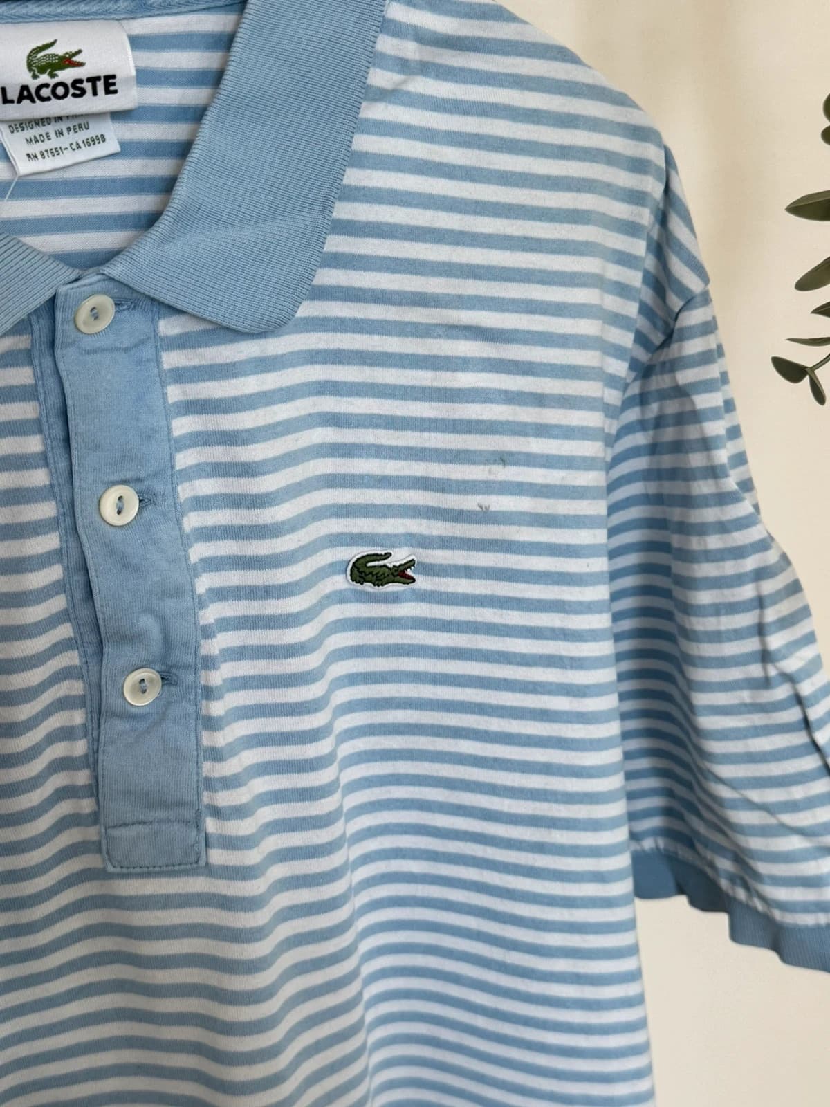 Polo Lacoste rayé bleu ciel taille 7/XXL - PP2603288 - Photo 6/9