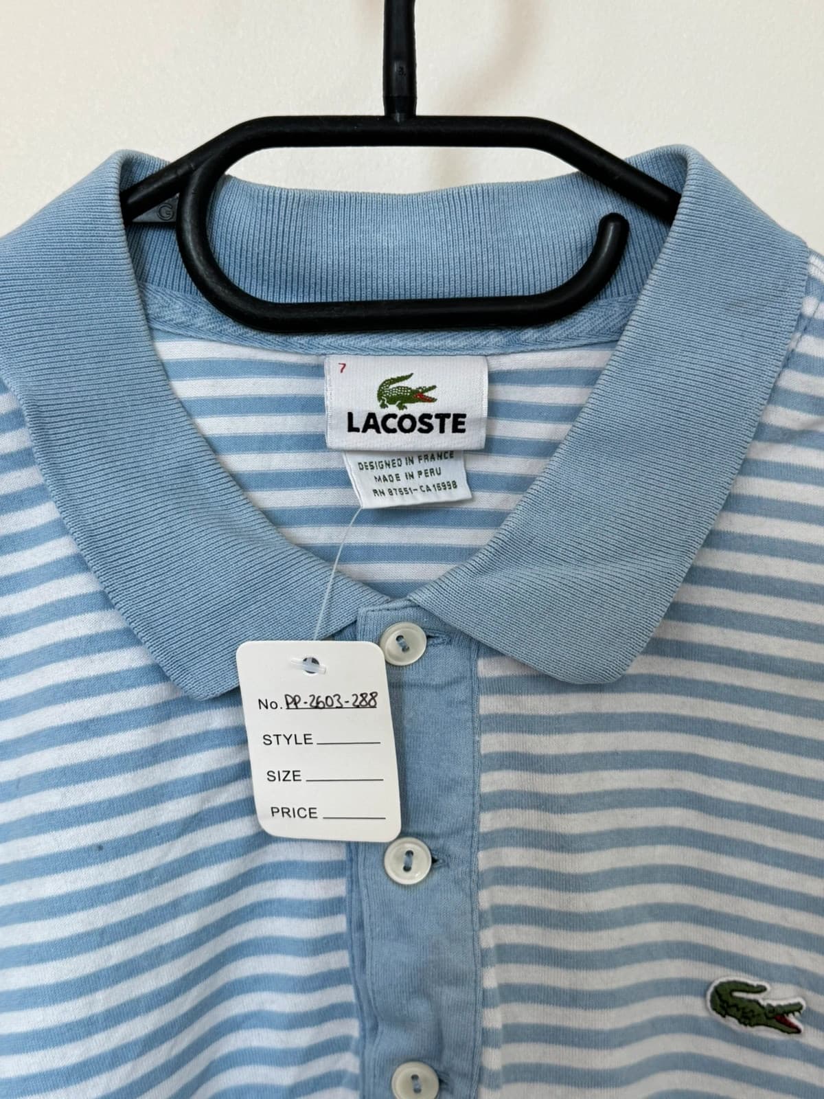 Polo Lacoste rayé bleu ciel taille 7/XXL - PP2603288 - Photo 7/9