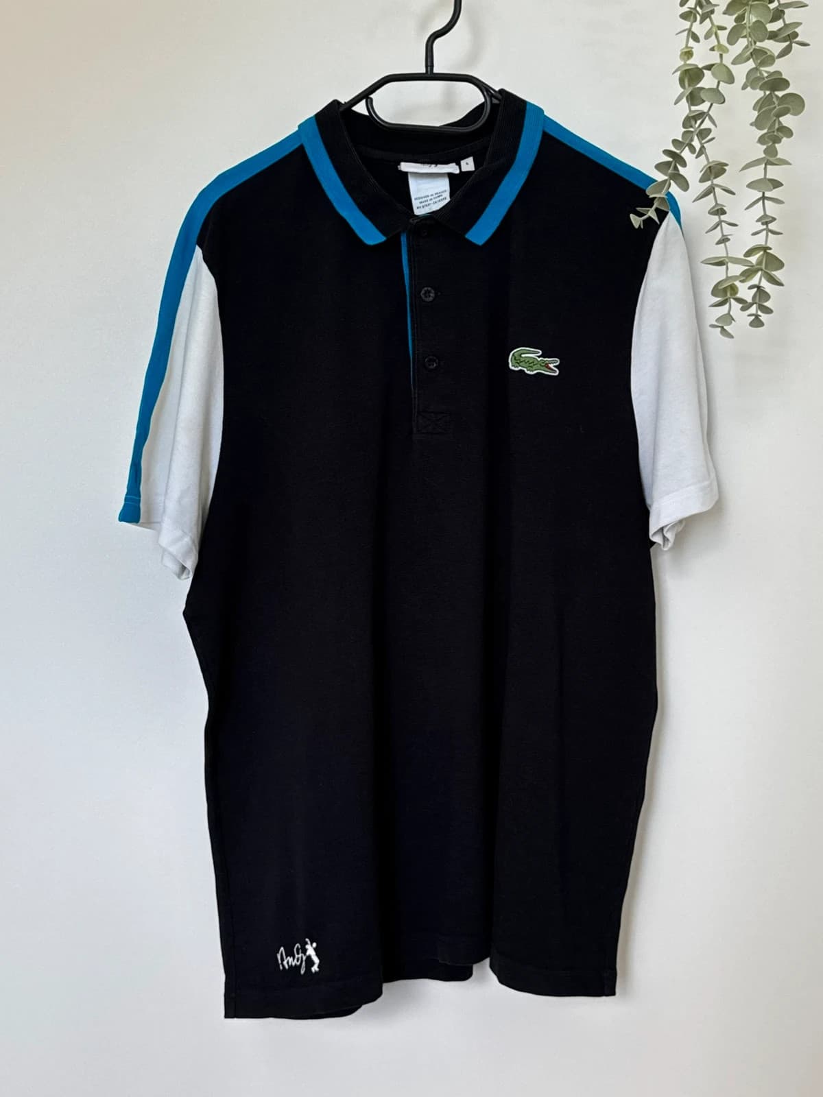Polo piqué souple Lacoste Andy Roddick noir bleu blanc taille 6/L - PP2603416 - Photo 2/11