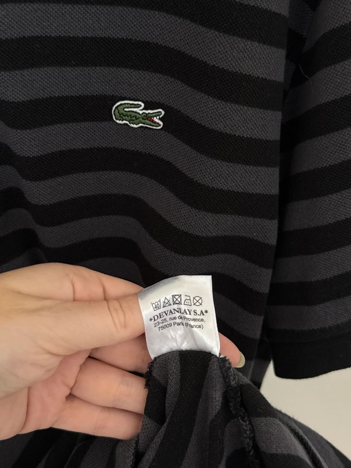 Polo piqué Lacoste rayé noir gris taille 7/XL - PP2603281 - Photo 6/10