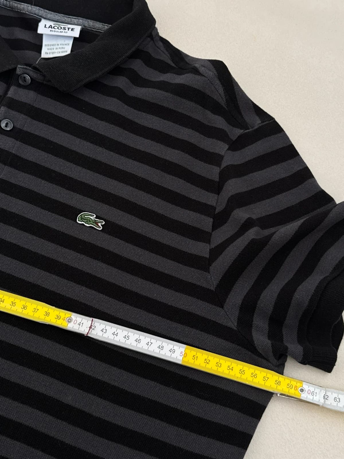 Polo piqué Lacoste rayé noir gris taille 7/XL - PP2603281 - Photo 9/10