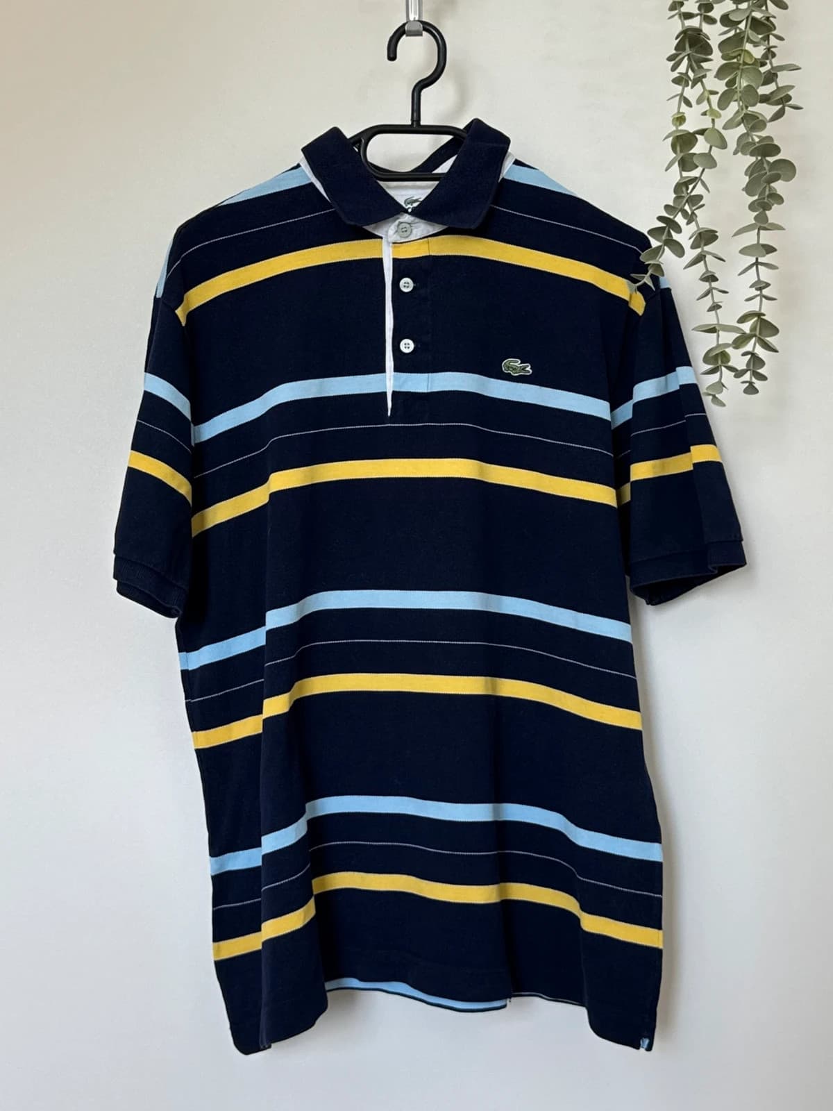 Polo piqué Lacoste rayé bleu marine jaune taille 6/L - PP2603279 - Photo 2/8