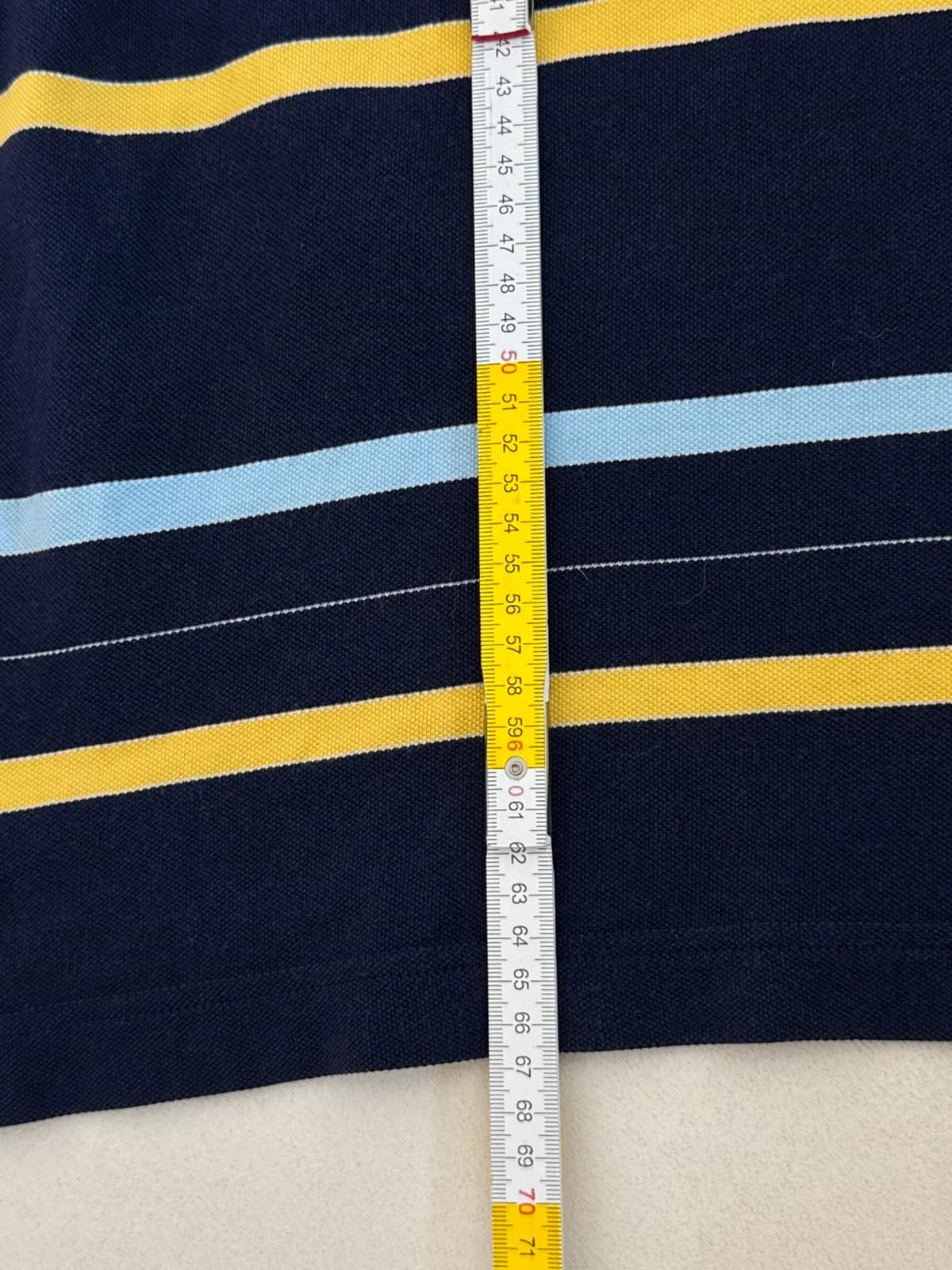 Polo piqué Lacoste rayé bleu marine jaune taille 6/L - PP2603279 - Photo 8/8