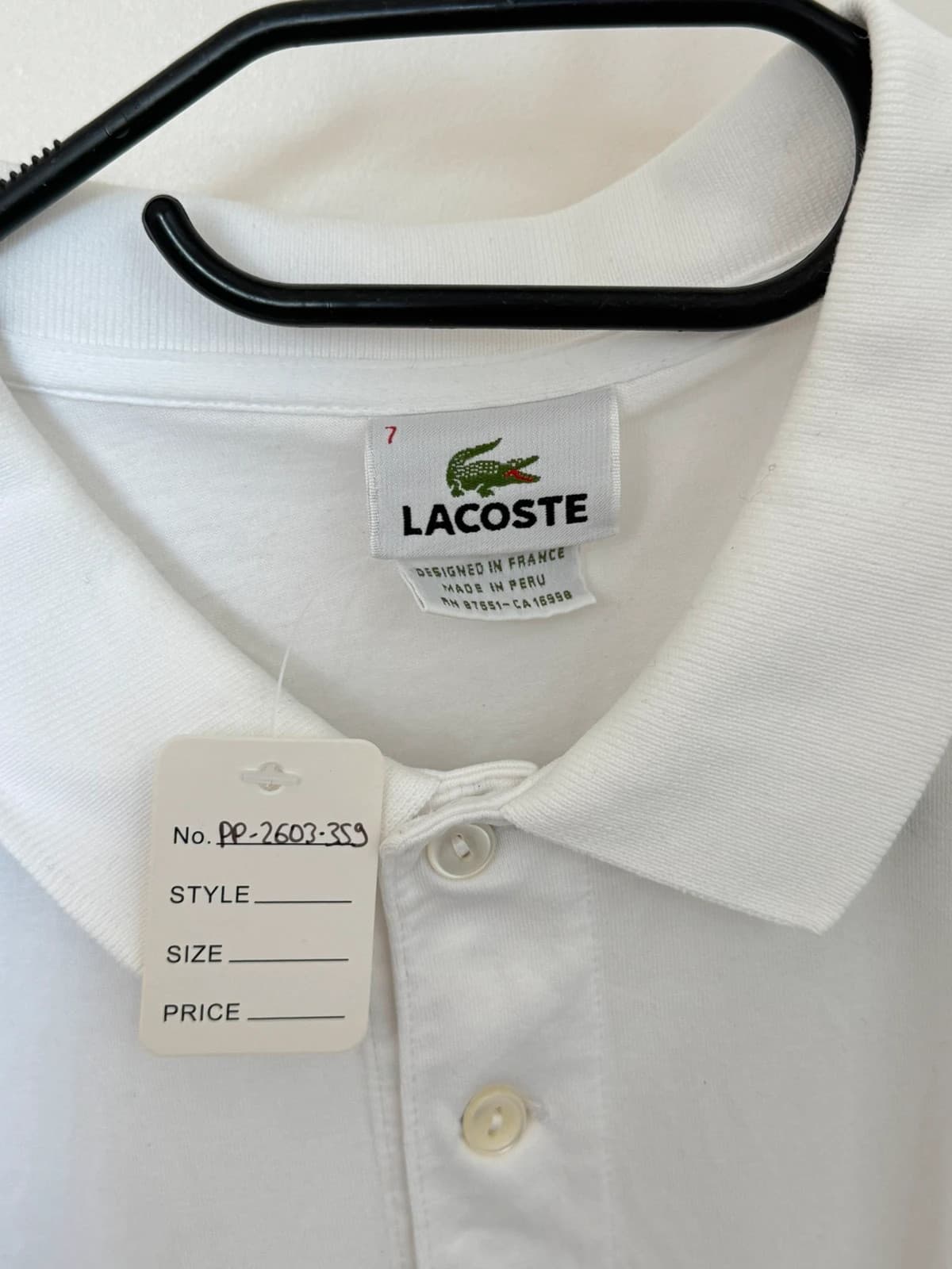 Polo jersey Lacoste blanc taille 7/XL - PP2603359 - Photo 4/9