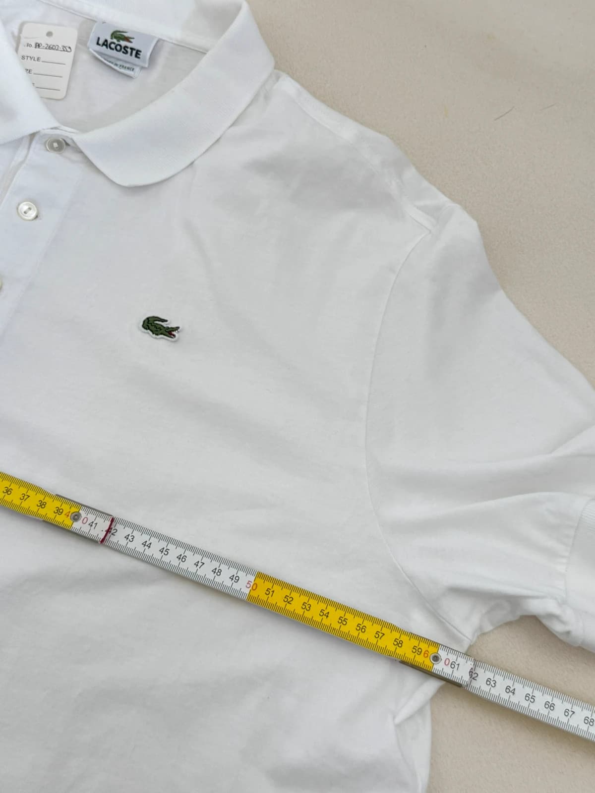 Polo jersey Lacoste blanc taille 7/XL - PP2603359 - Photo 8/9