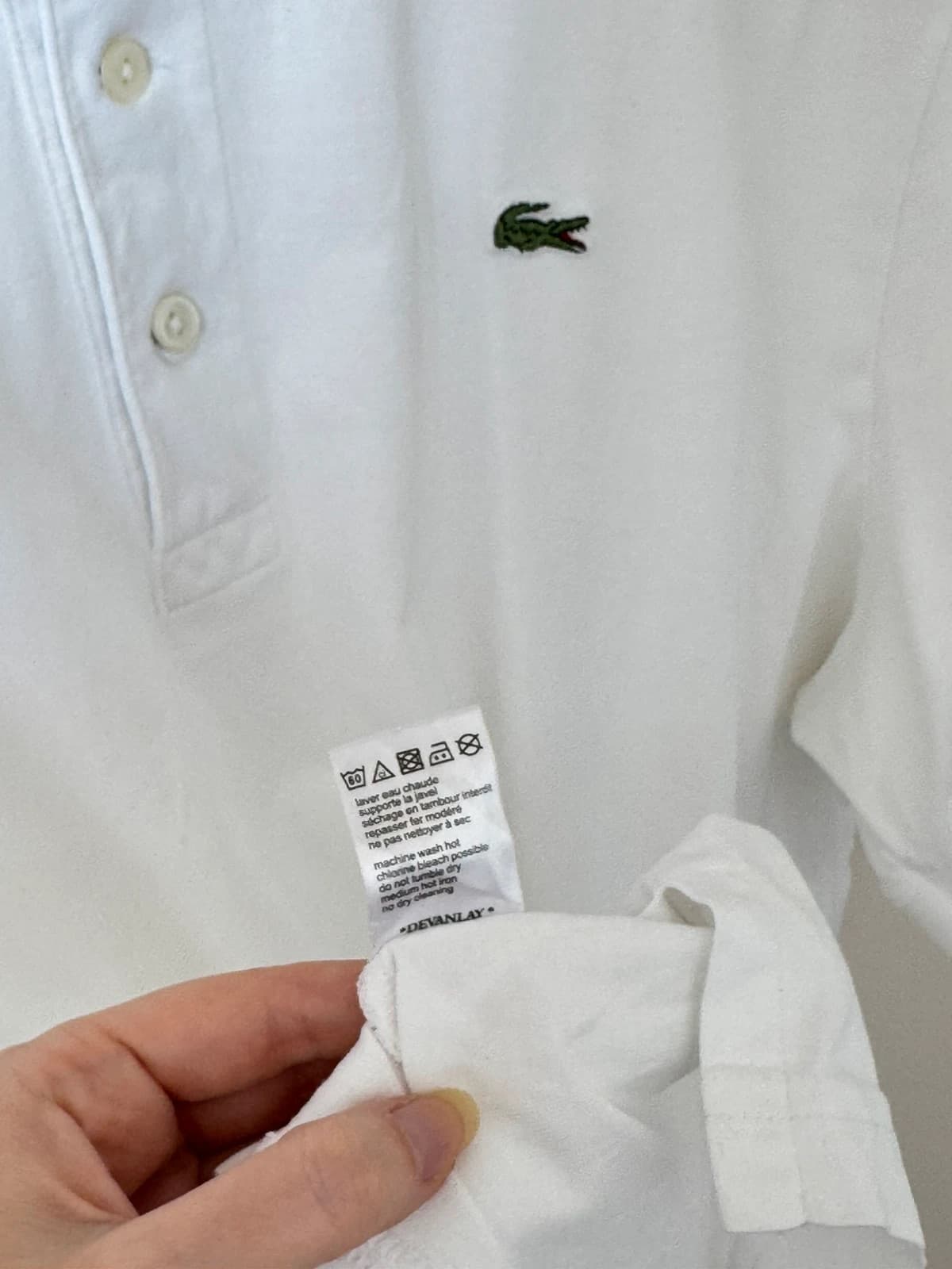 Polo jersey Lacoste blanc taille 7/XL - PP2603359 - Photo 7/9