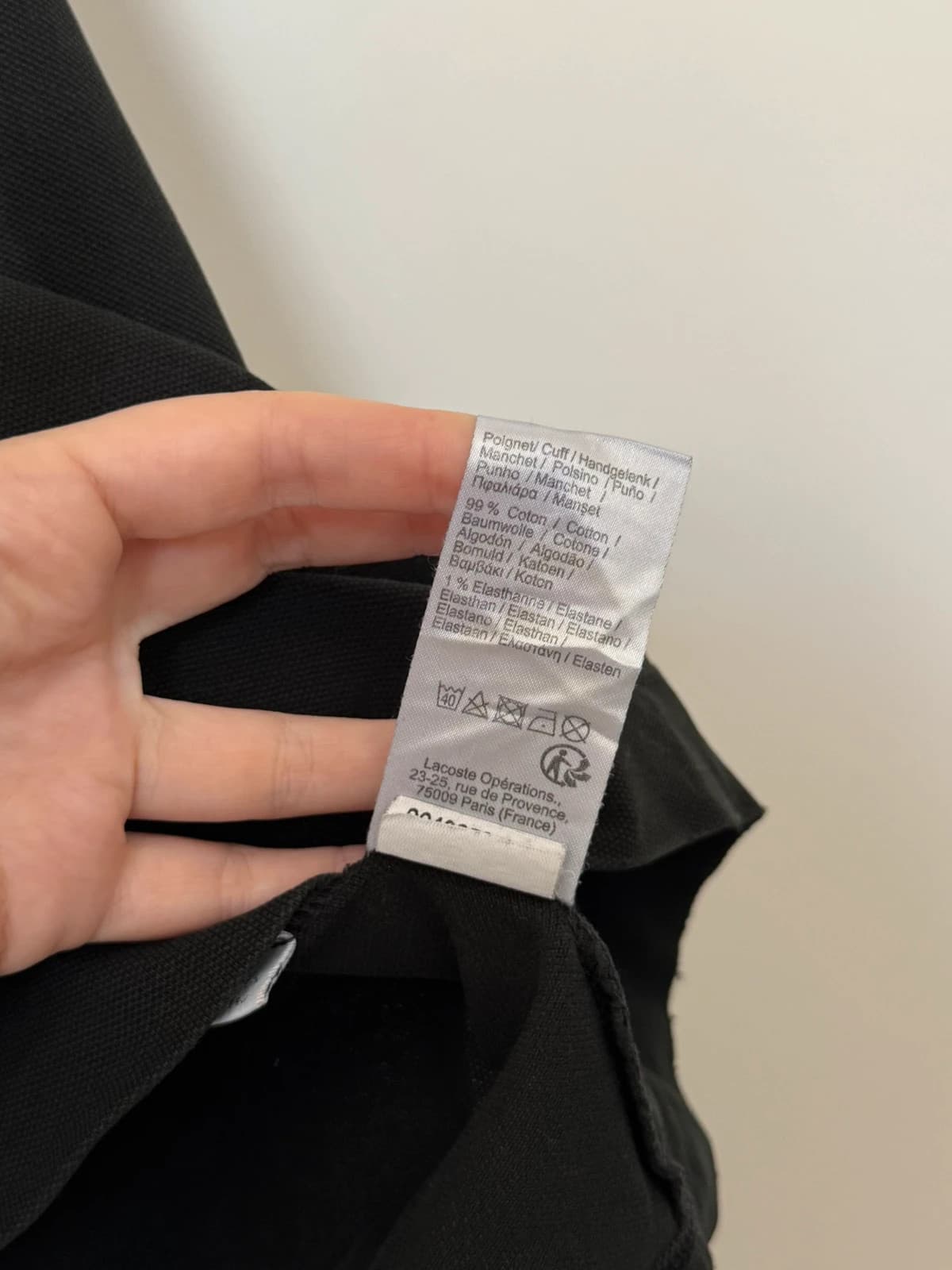 Polo piqué Lacoste черен regular fit с лого в същия тон размер 9/4XL - PP2603418 - Снимка 4/9