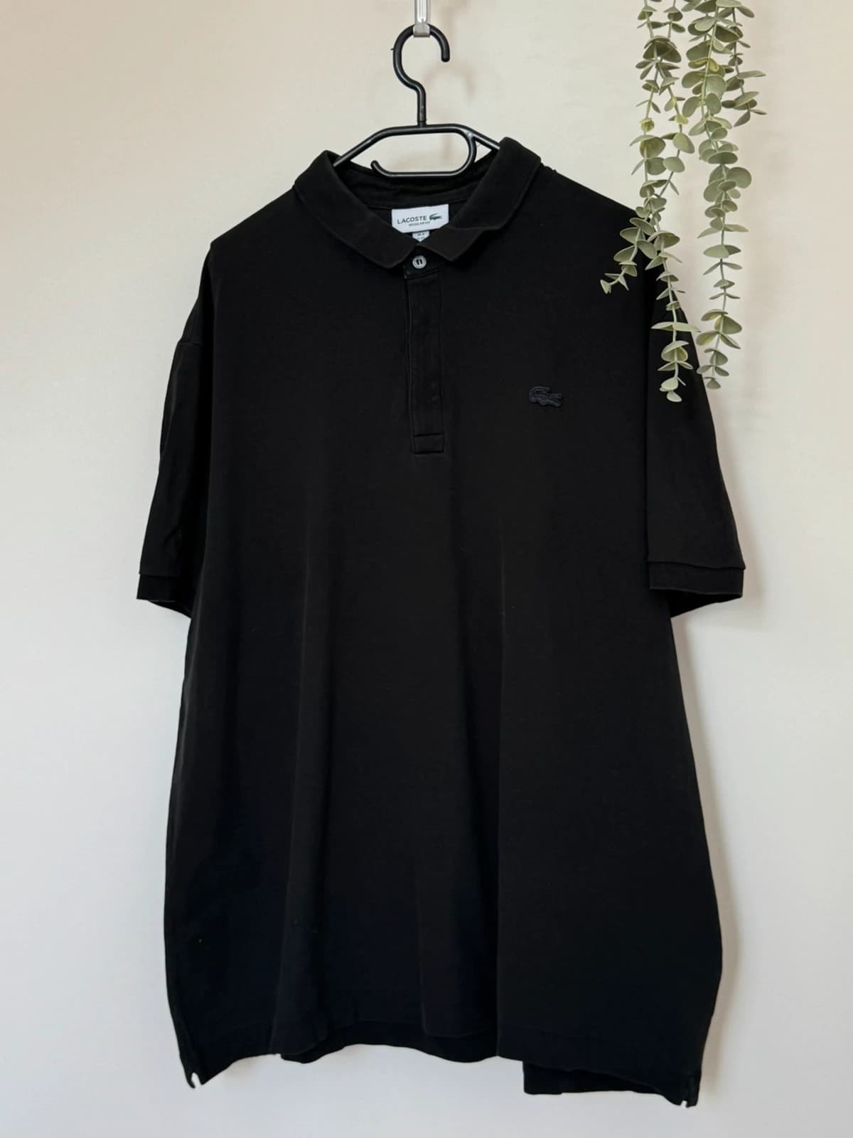 Polo piqué Lacoste черен regular fit с лого в същия тон размер 9/4XL - PP2603418 - Снимка 2/9