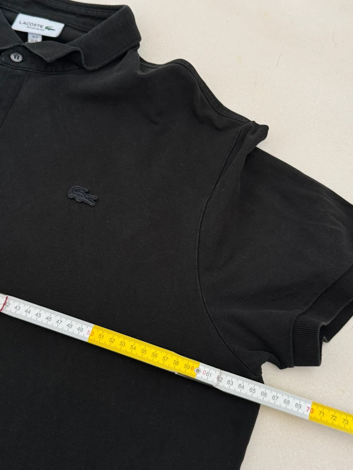 Polo piqué Lacoste черен regular fit с лого в същия тон размер 9/4XL - PP2603418 - Снимка 8/9