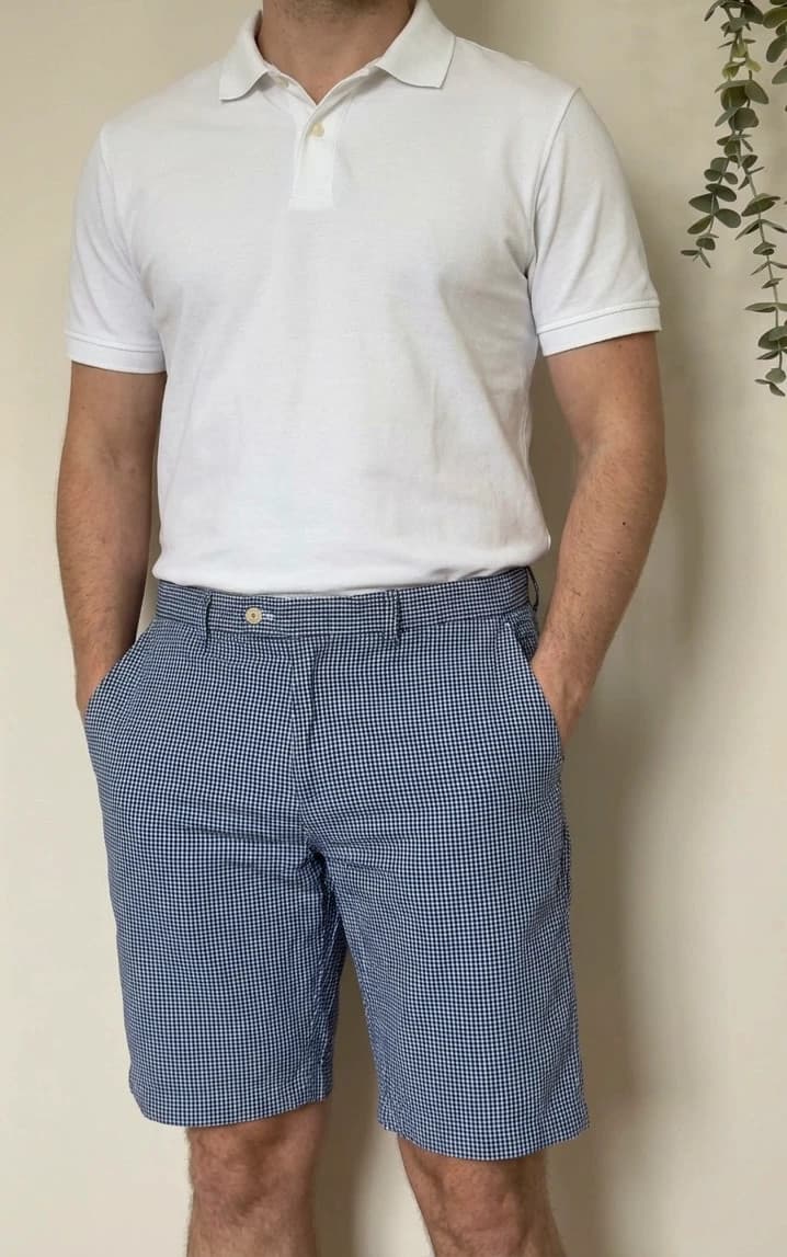 Short chino vichy Polo Ralph Lauren bleu blanc taille W36/XL - PP2603117 - Photo 1/10
