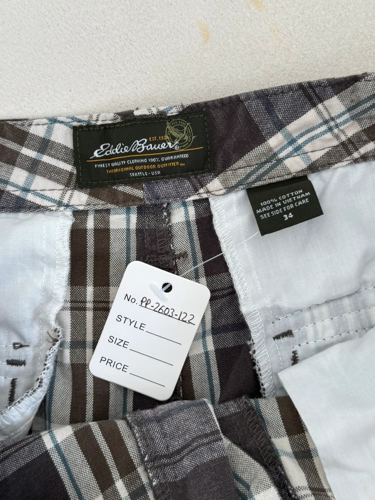 Short à carreaux Eddie Bauer marron taille W34 - PP2603122 - Photo 6/8