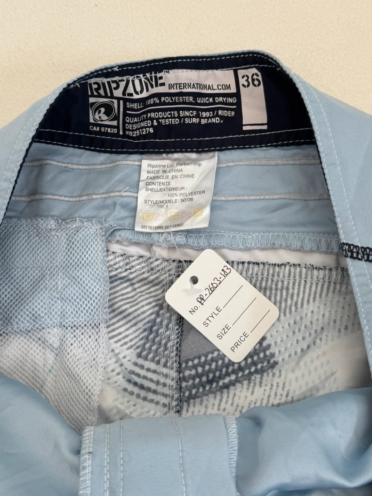 Short de bain Ripzone bleu clair noir taille 36/XL - PP2603183 - Photo 4/9