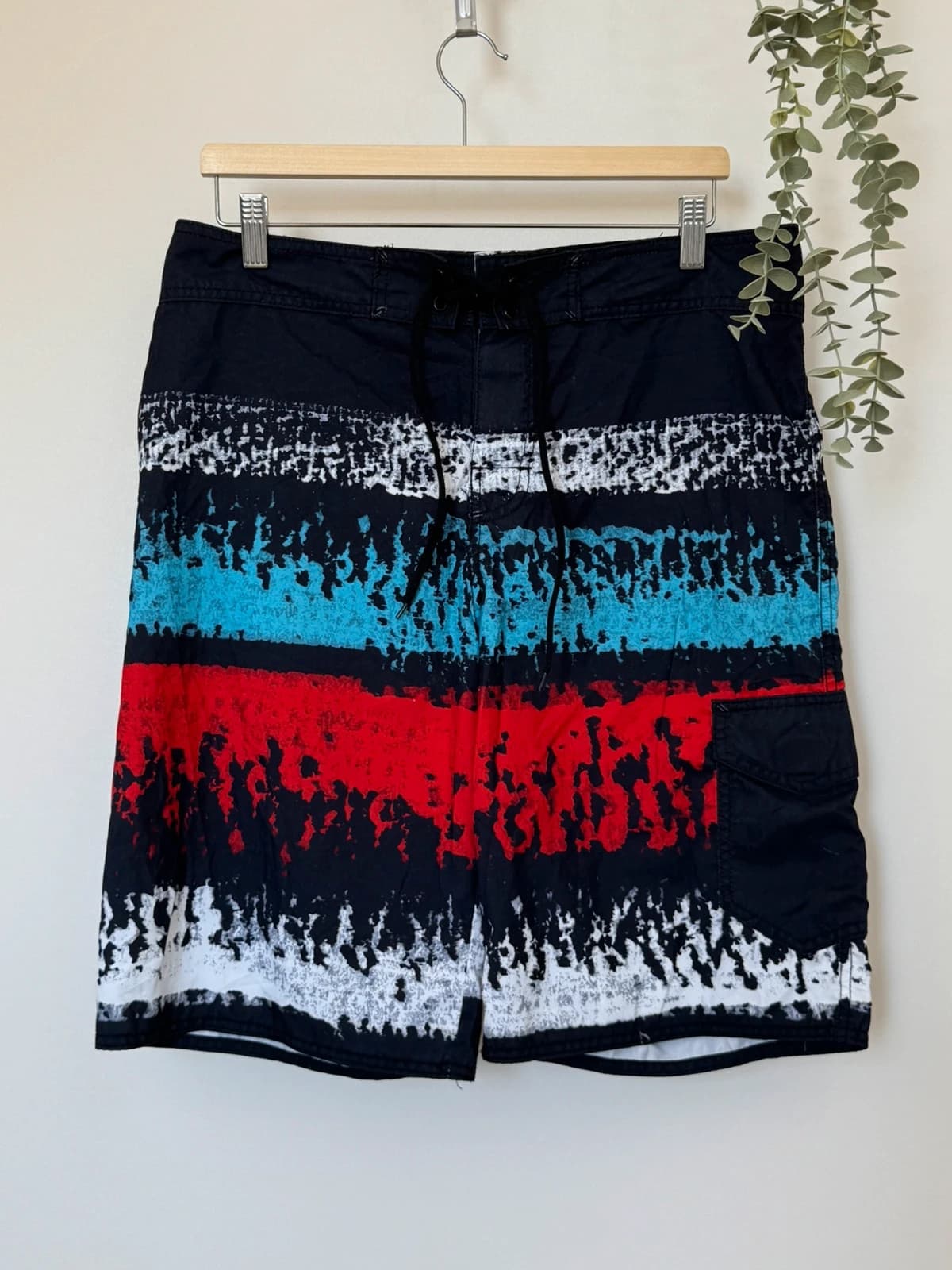 Short de bain boardshort 87 bleu marine/noir motif abstrait taille L - PP2603188 - Photo 2/7